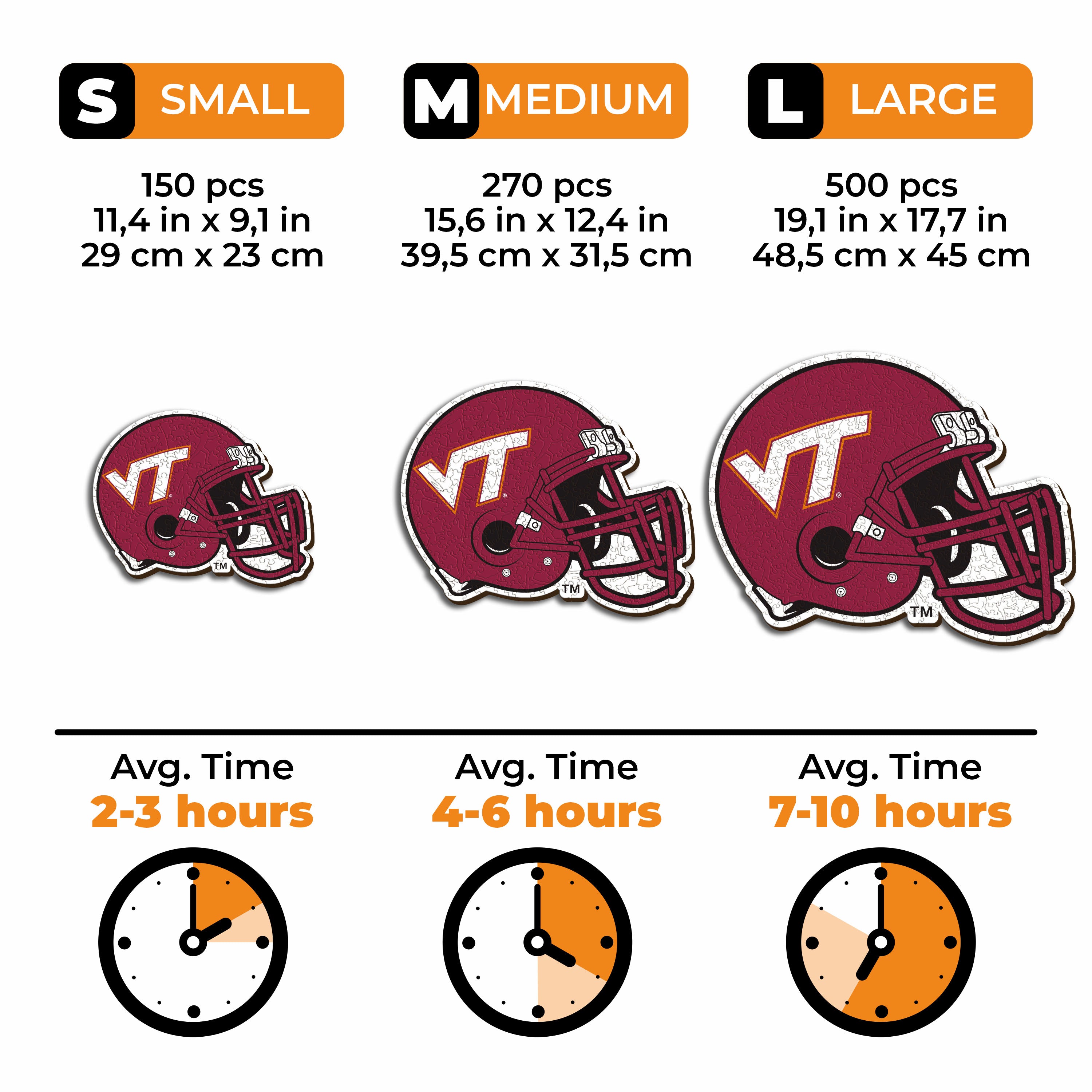 Virginia Tech Helmet - Wooden Puzzle