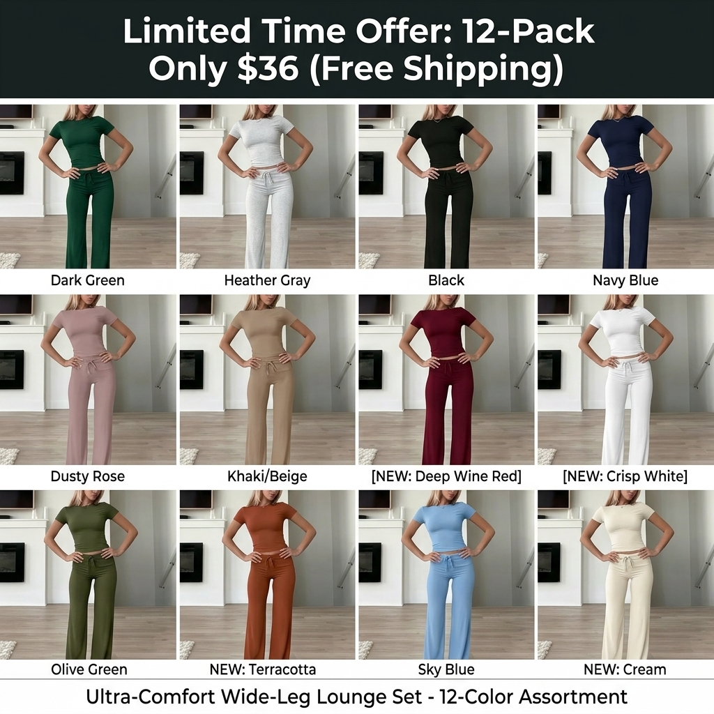 Women's Casual Crop Tee & Lounge Pants Set