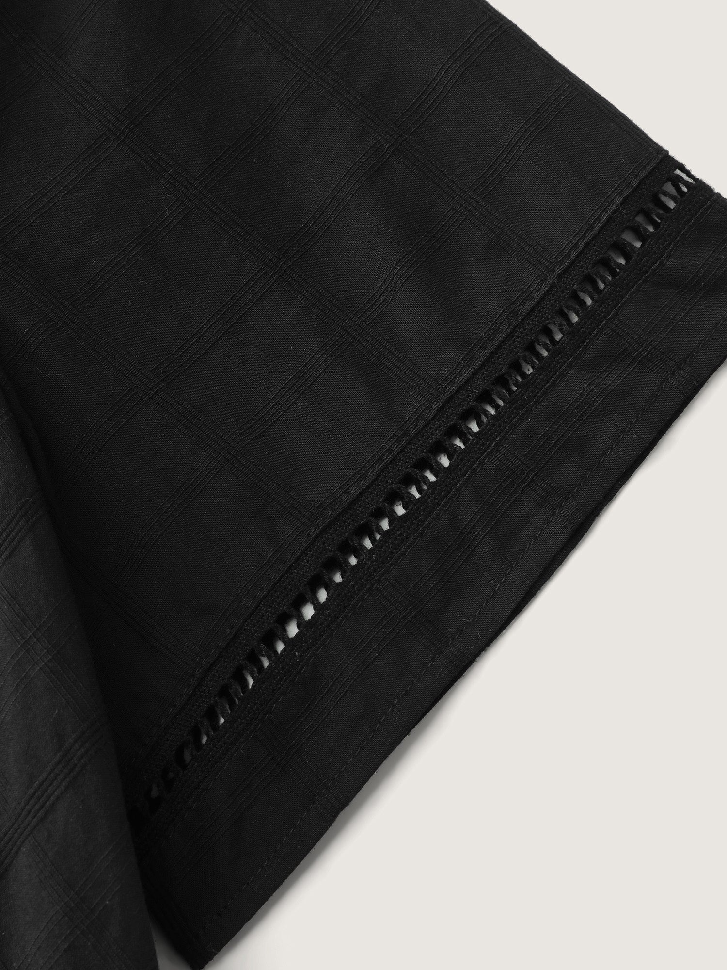 Pure Cotton Textured Overlap Waist Midi Dress