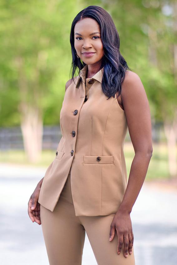 Button Front Collared Vest