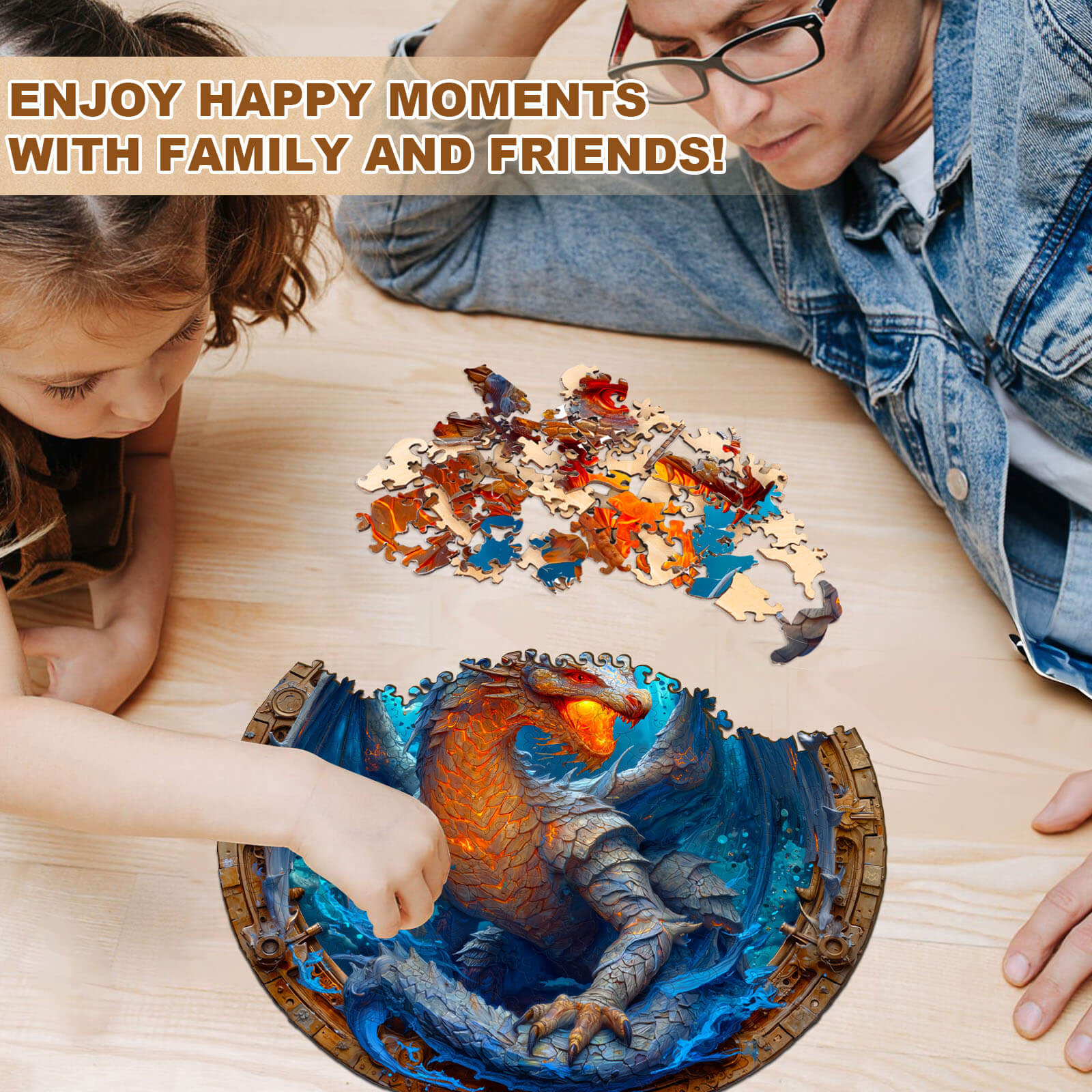 Elements Water Dragon Wooden Jigsaw Puzzle