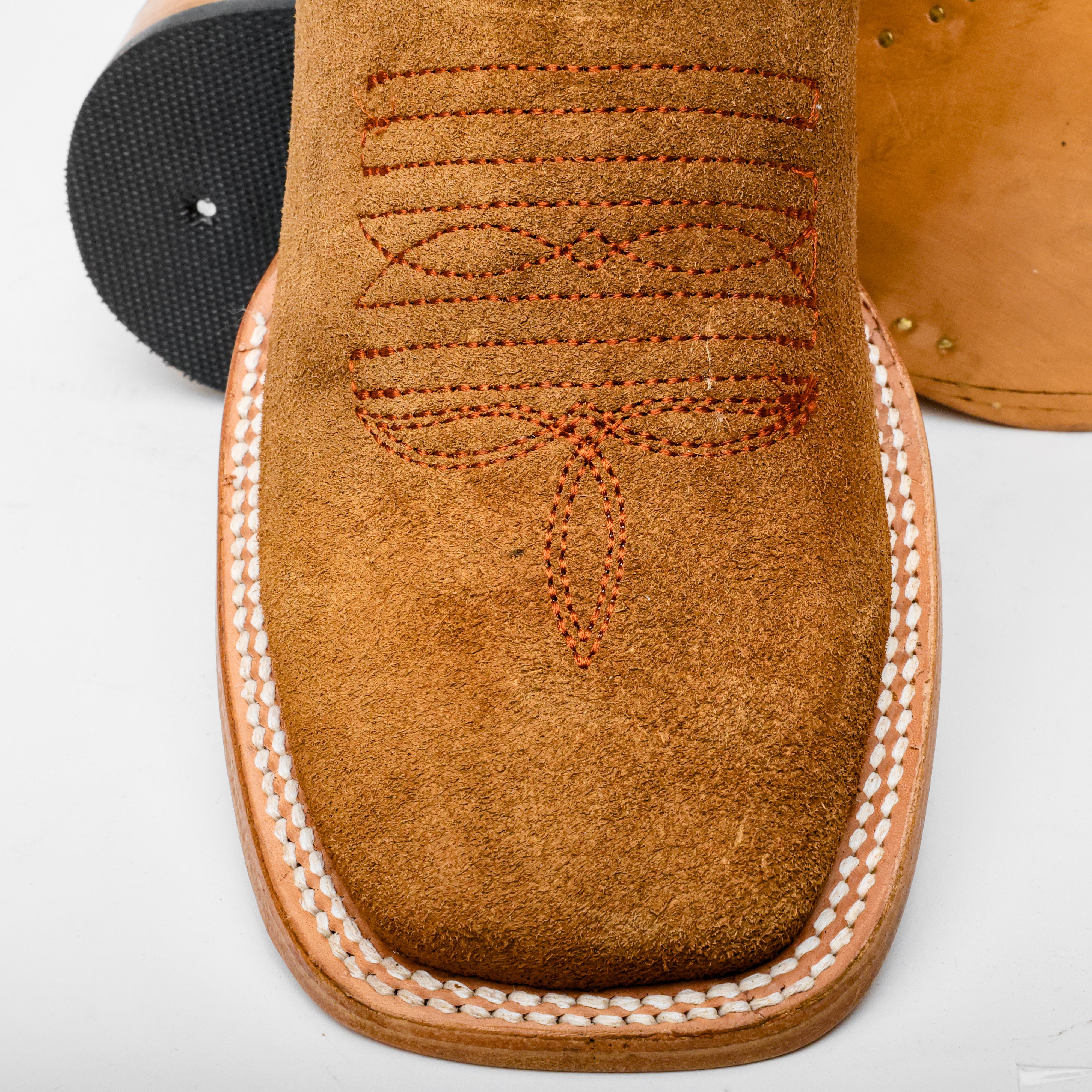 Honey Rough-Out Boots - Square