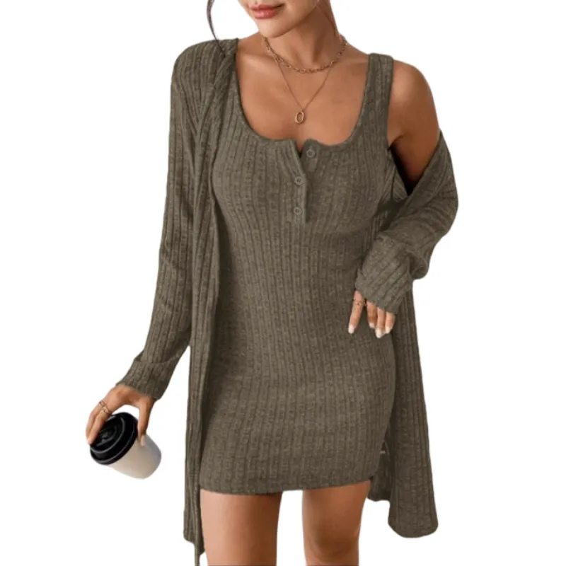 Women's Striped Dress Set