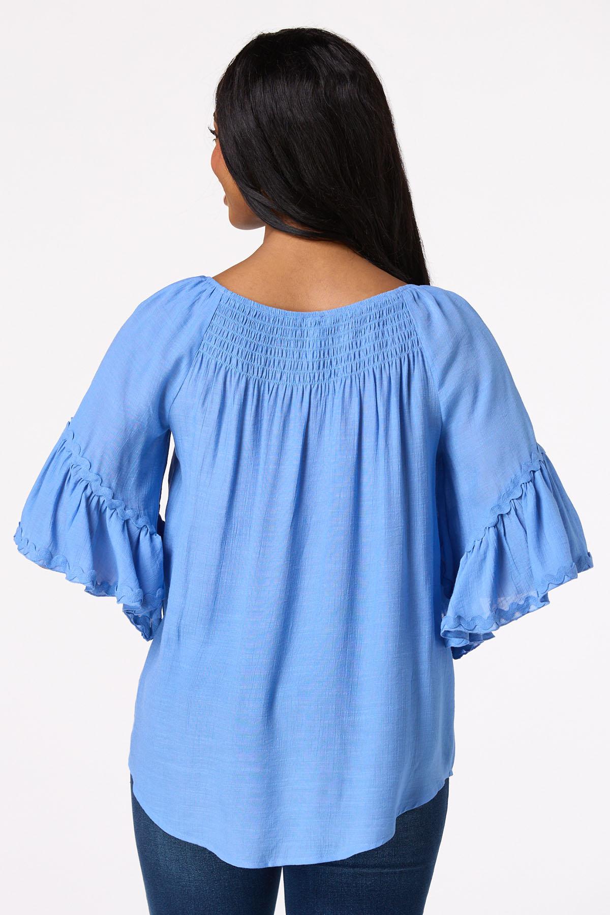 Smocked Ric Rac Sleeve Poet Top