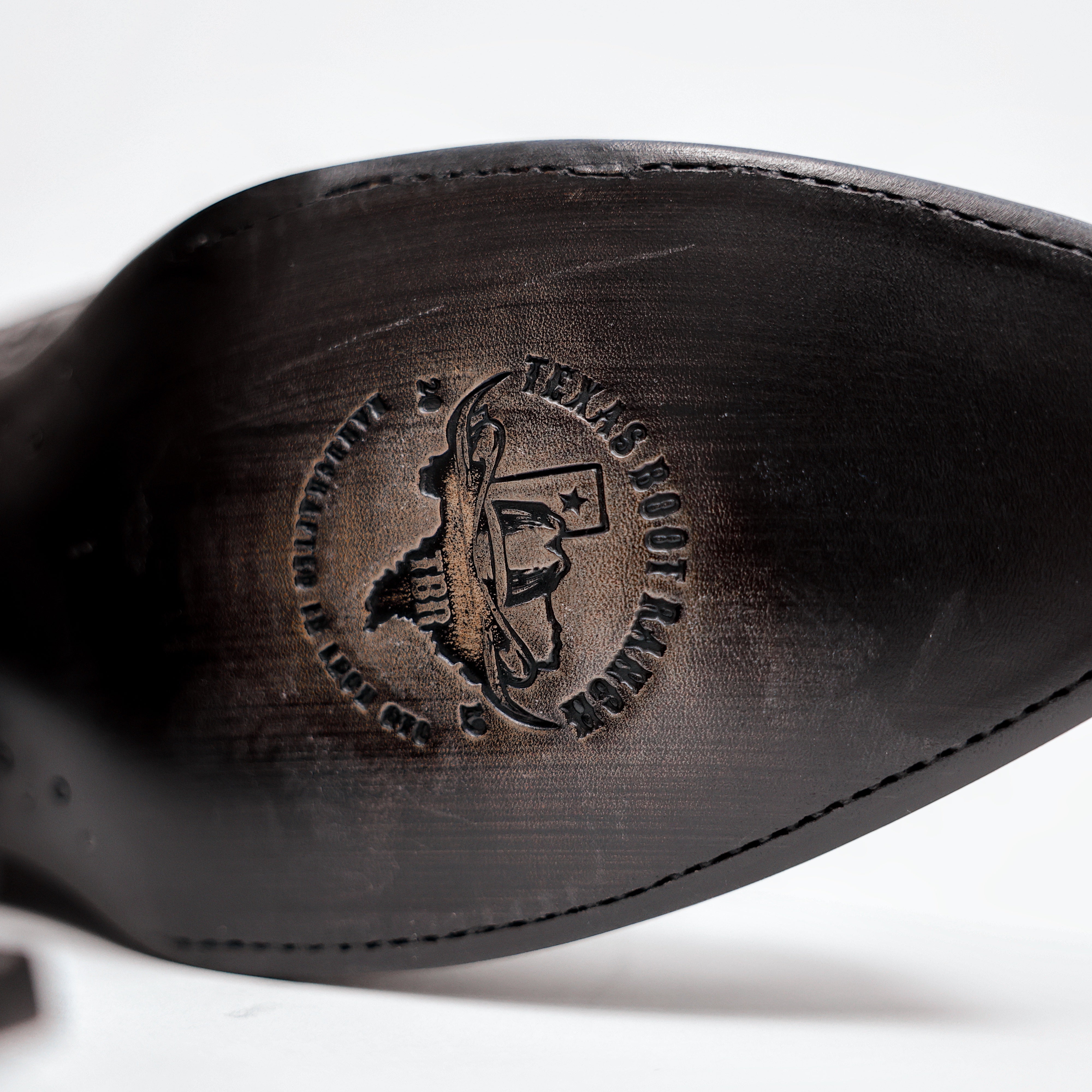 Black Caiman Hornback Leather Boots - Round Toe