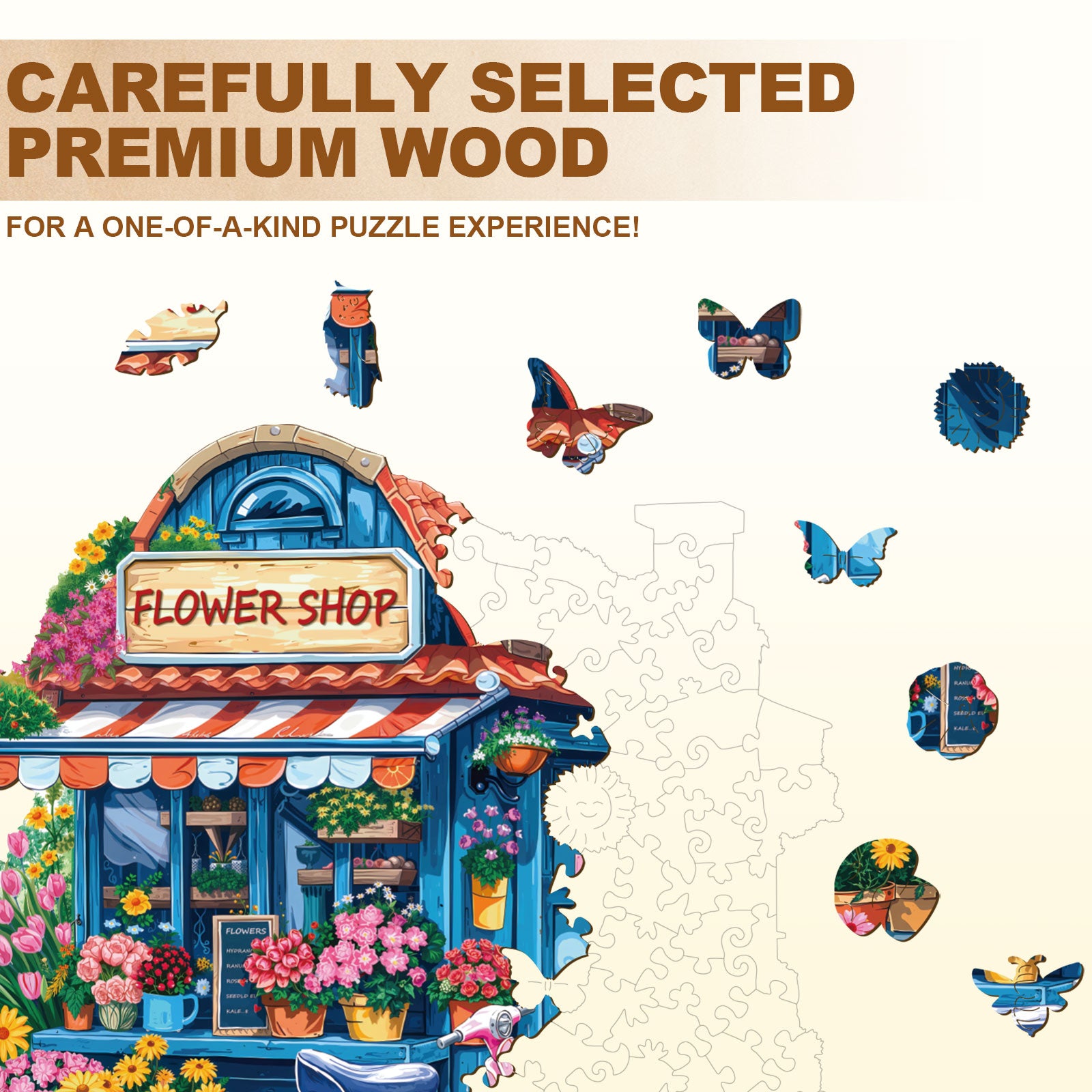 Floral Lane  Wooden Jigsaw Puzzle