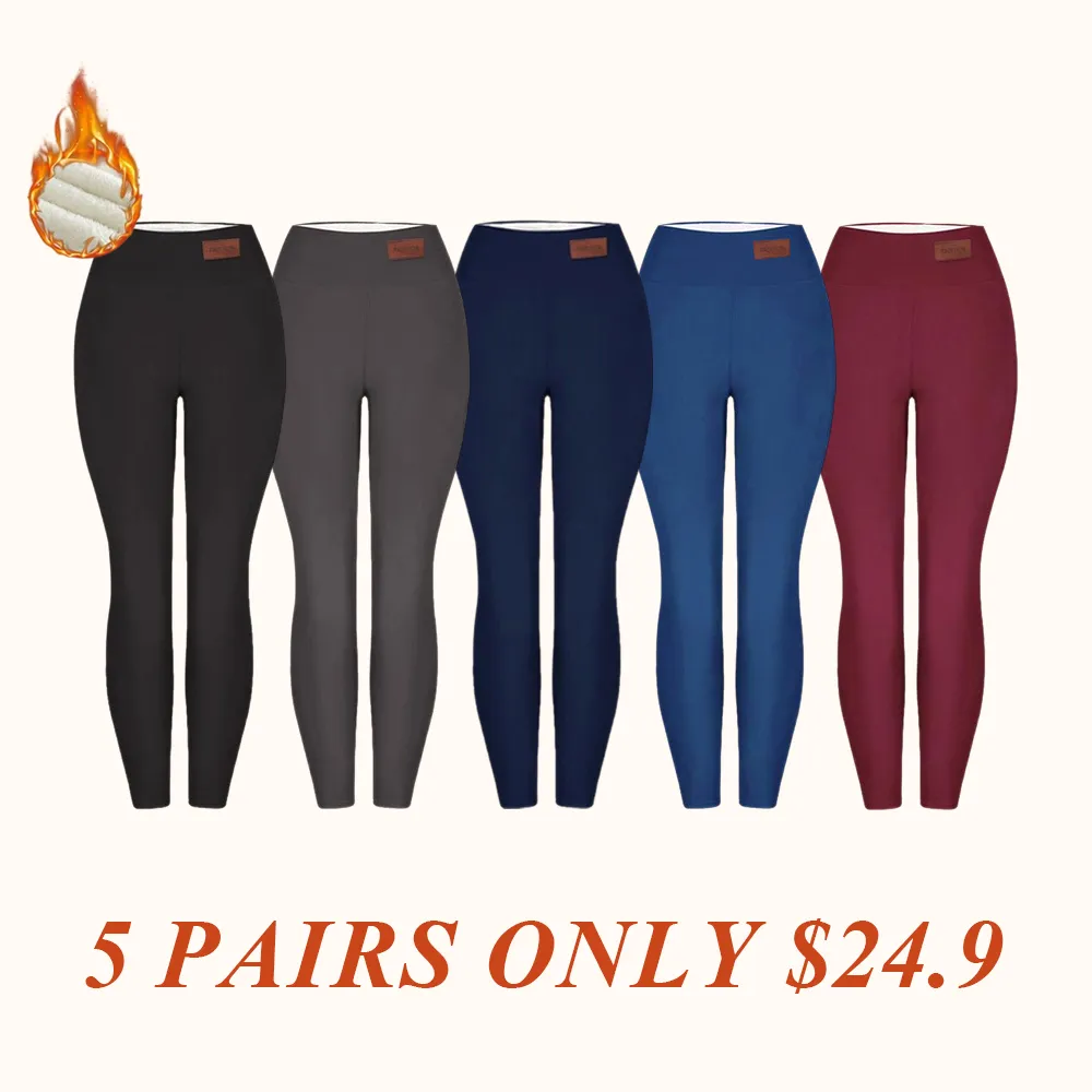 Women Winter Warm Thick Leggings Fleece Lined Stretchy Soft Thermal Sherpa Pants