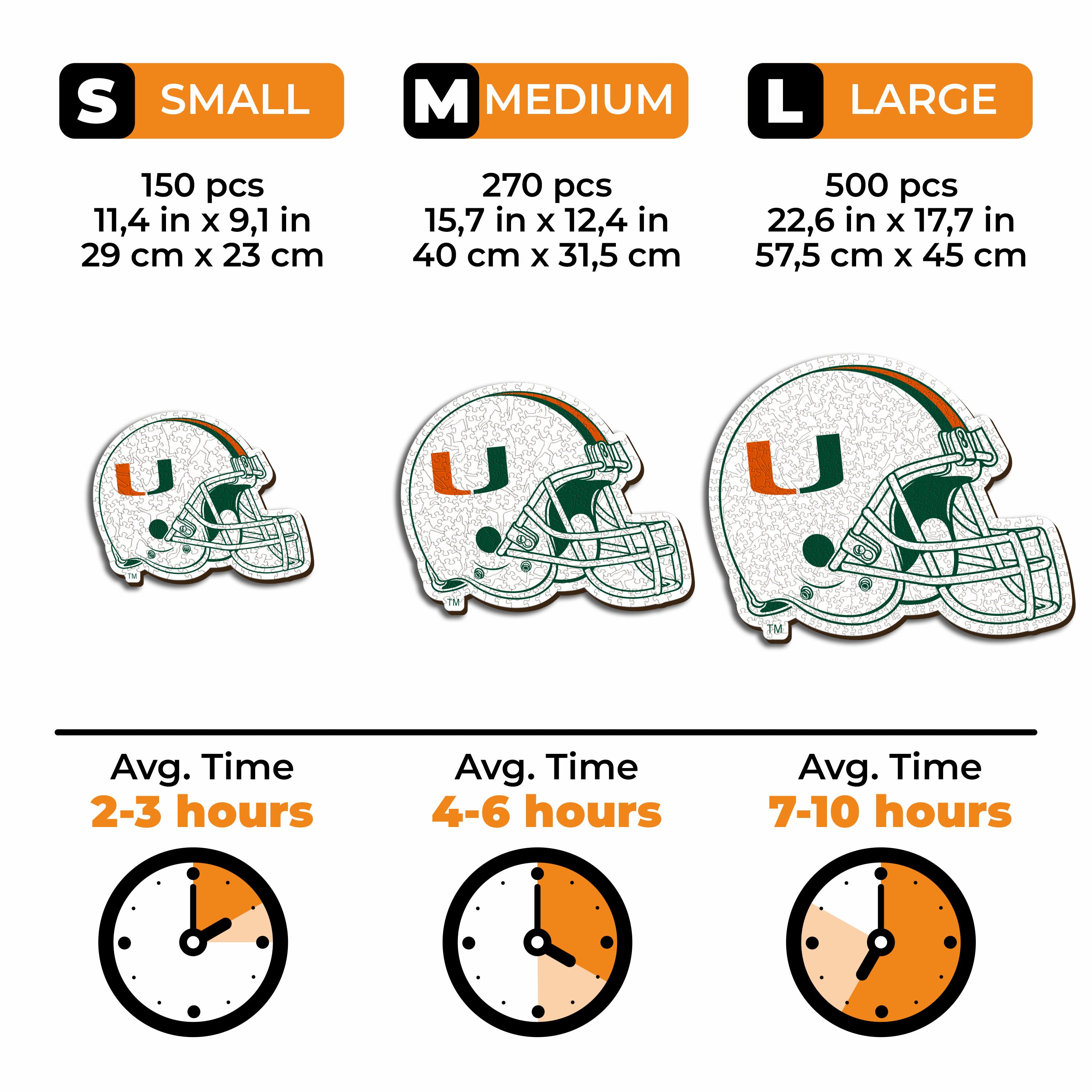 University of Miami Helmet - Wooden Puzzle