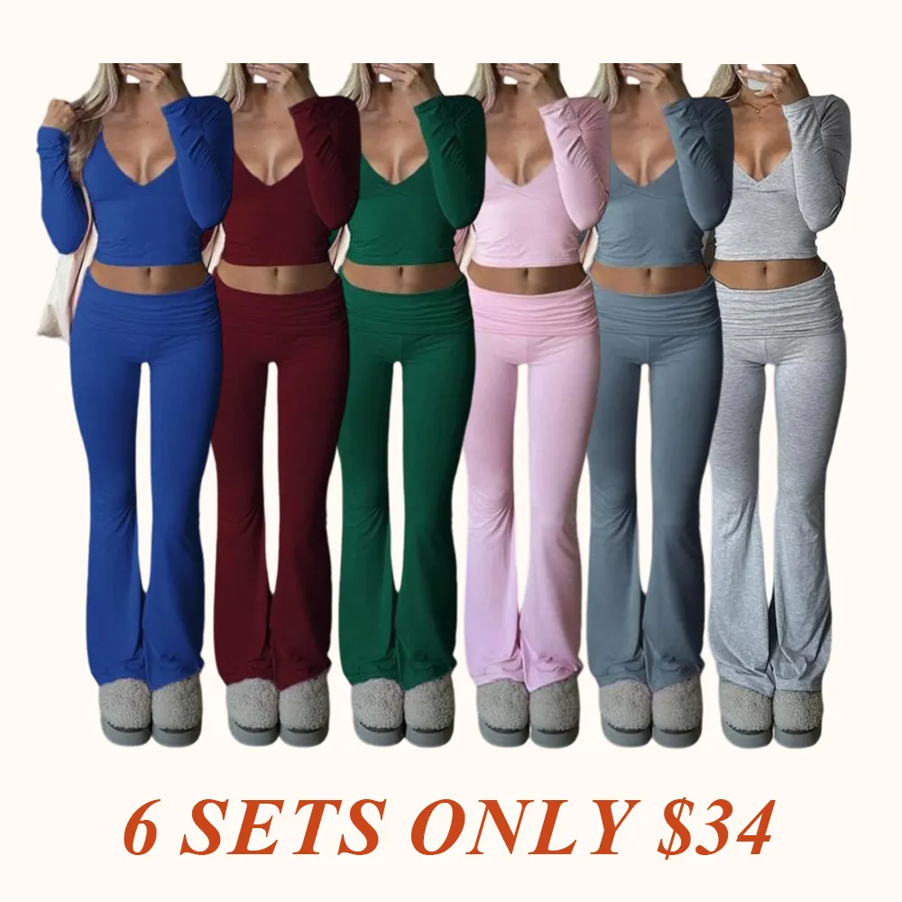 Slim-Fit Crop Top & Pants Two-Piece Set