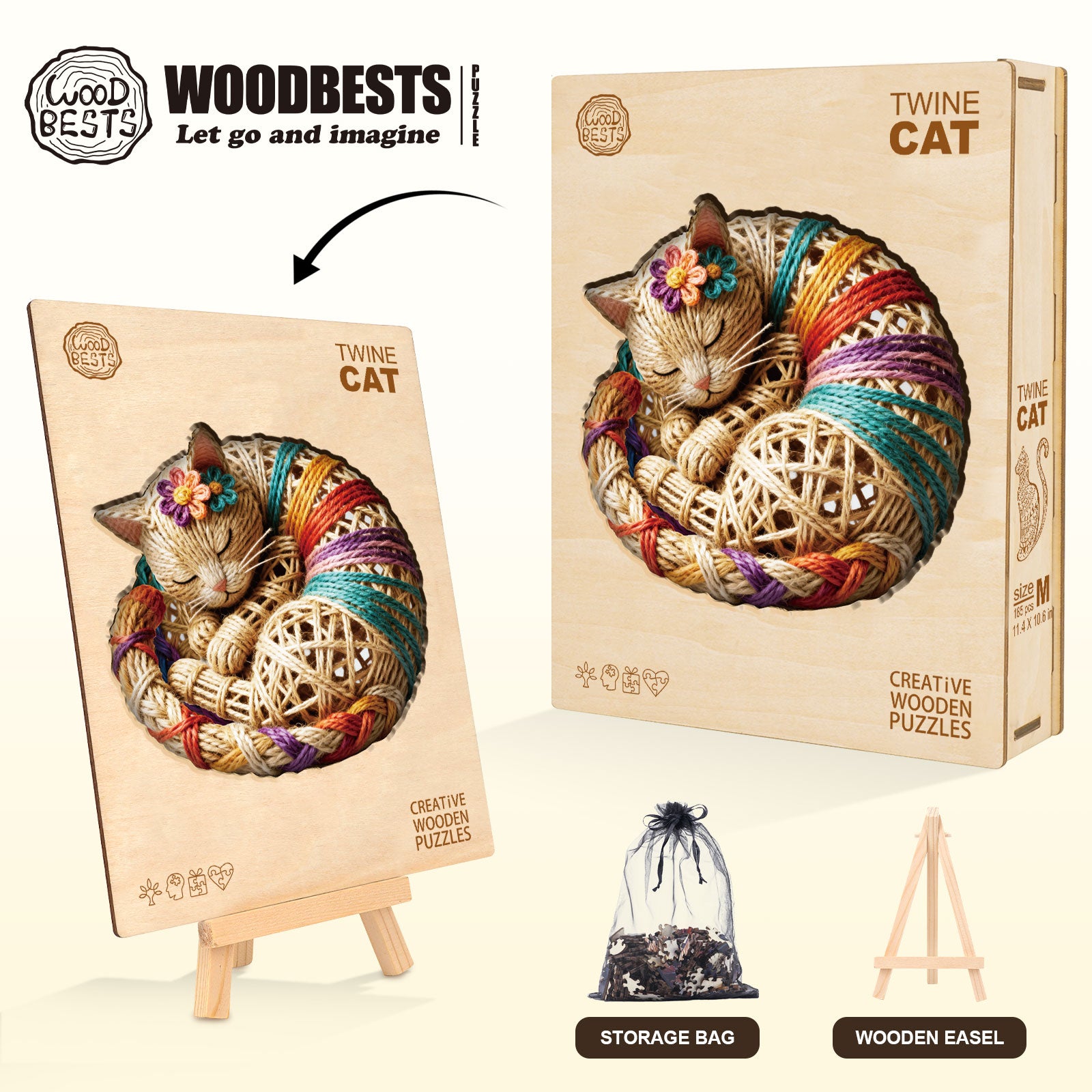 Twine Cat Wooden Jigsaw Puzzle