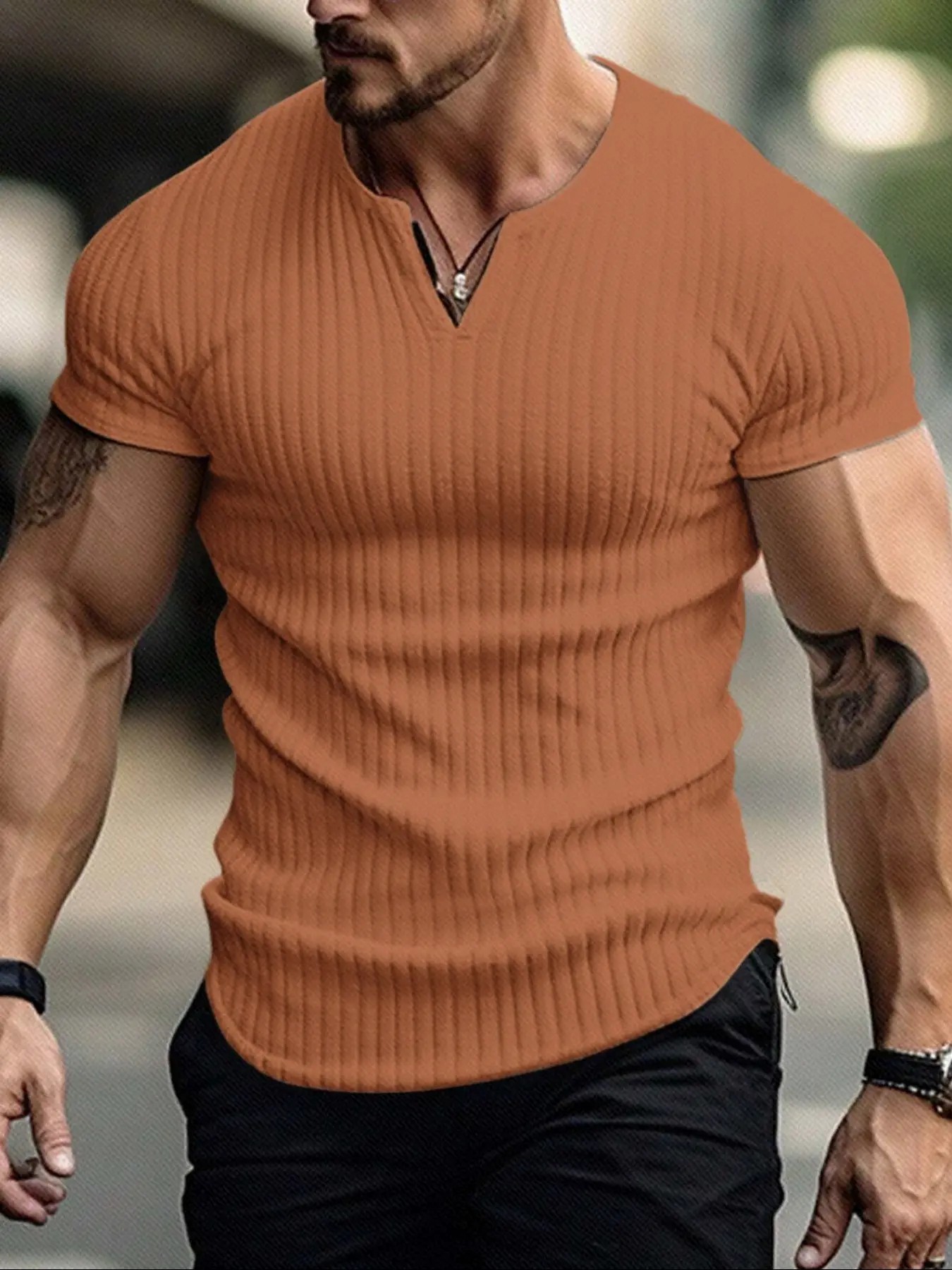 Essential Ribbed Henley 8-Pack Variety Bundle - Premium Athletic Fit