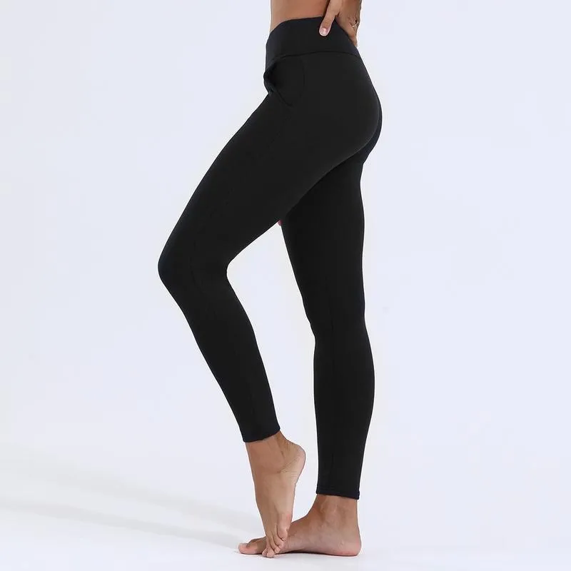 Women's solid casual plush leggings