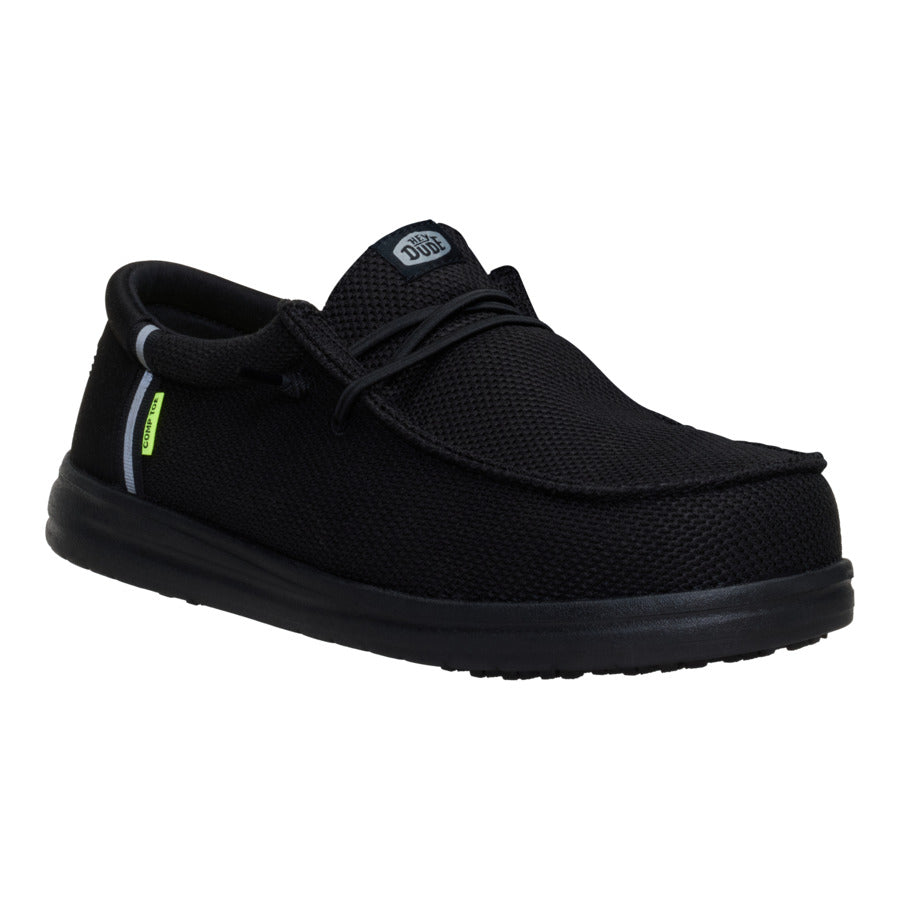 Wally Work Comp Toe Wide - Black/Black
