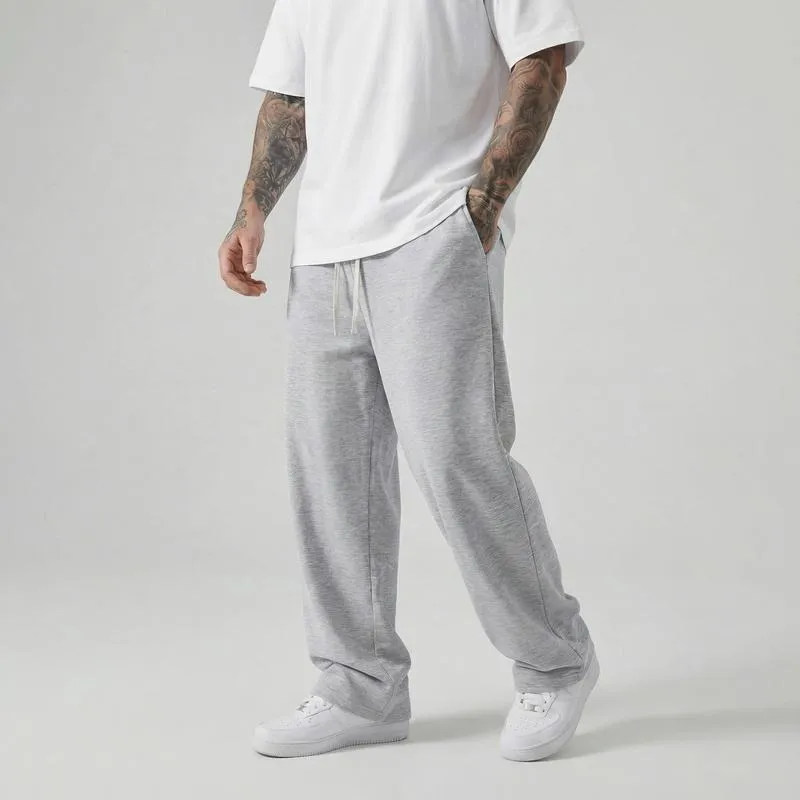 Men's Casual Jogger Pants - Straight-leg loose fit, elastic waistband with drawstring, side pockets