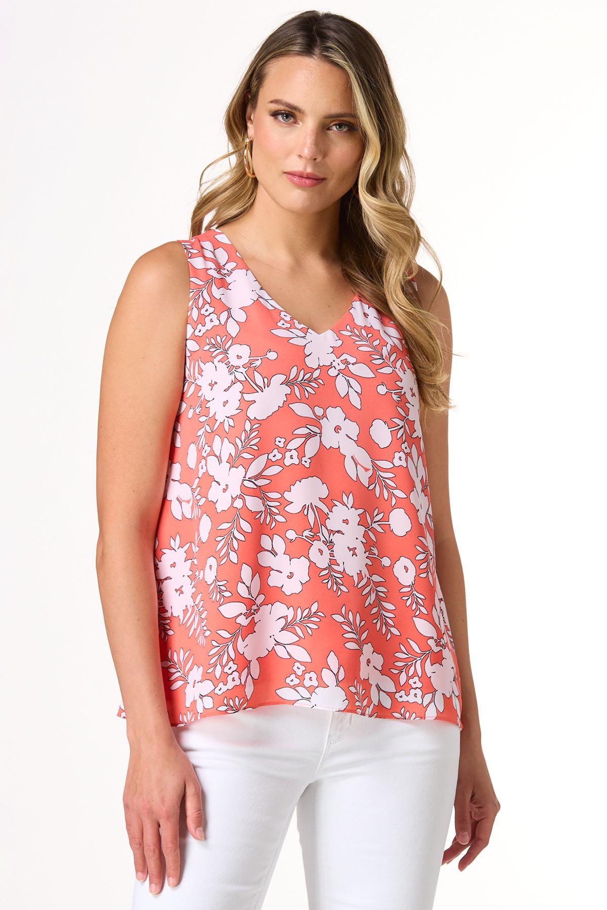 Pink Floral Printed Tank