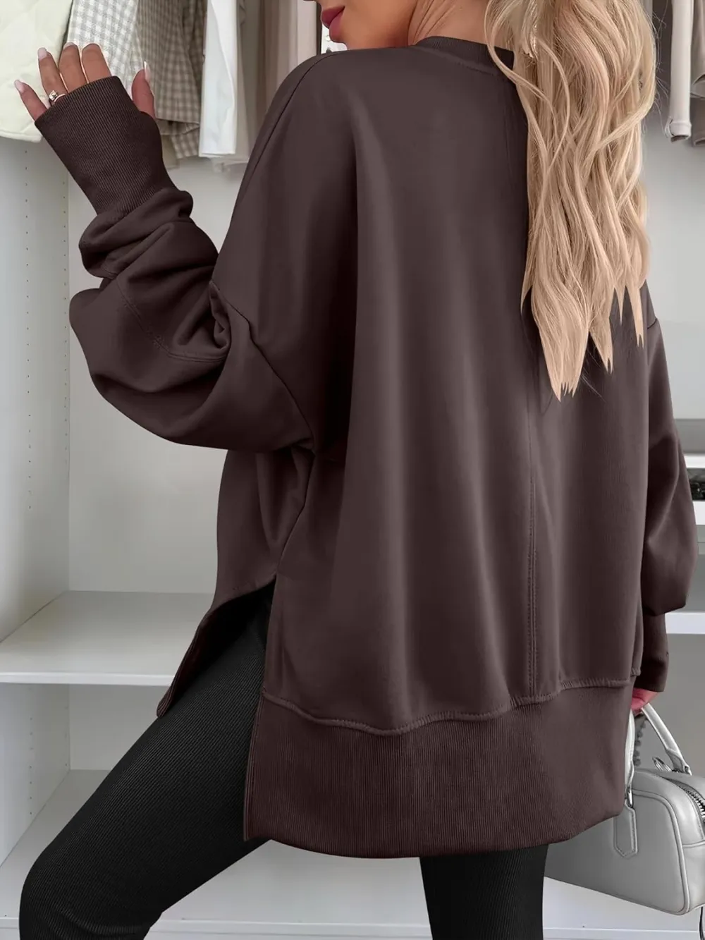 Women Oversized Sweatshirts Thumbhole Long Sleeve Hoodies Shirts