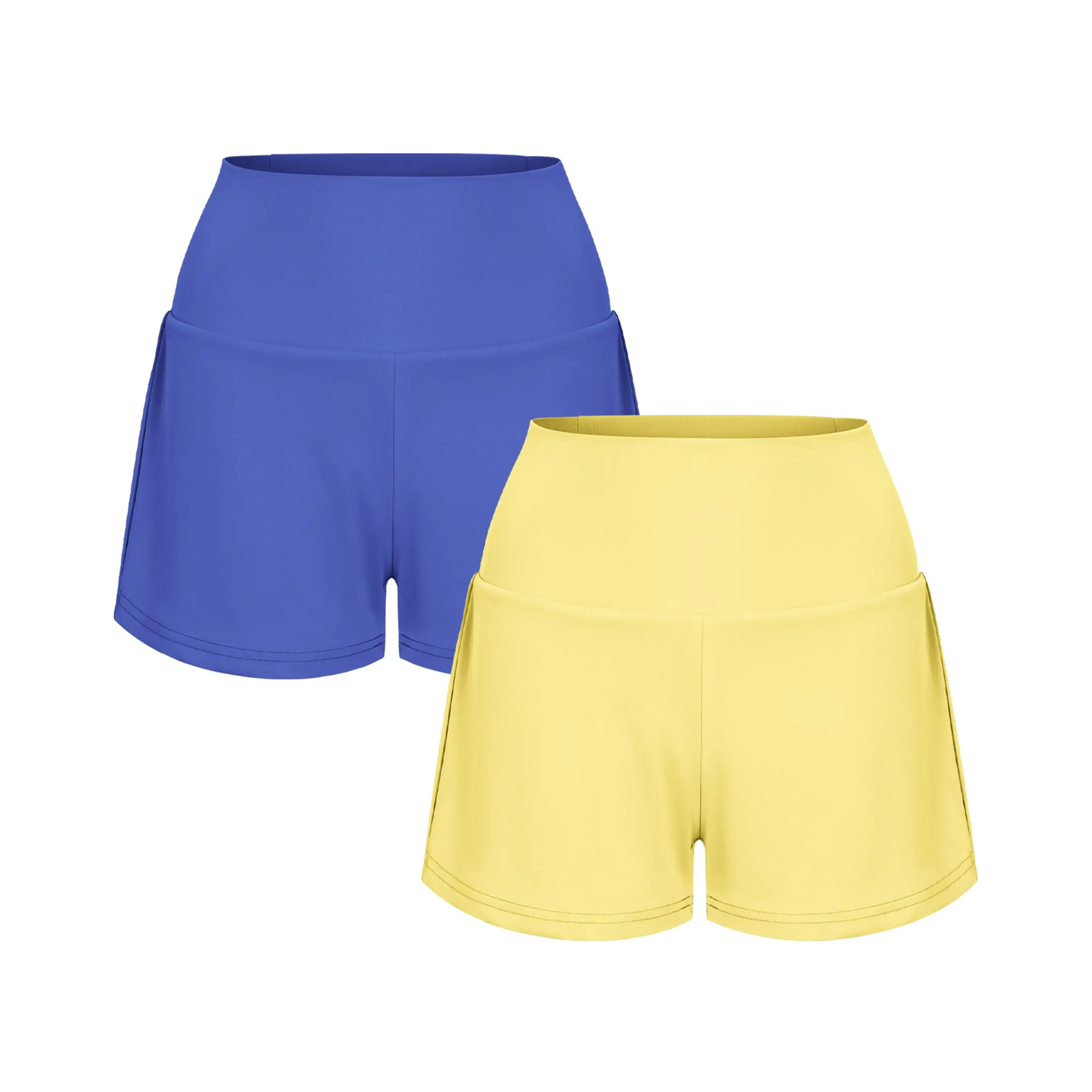 High Waisted Back Pocket & Side Hidden Pocket 2-in-1 Yoga Shorts 3