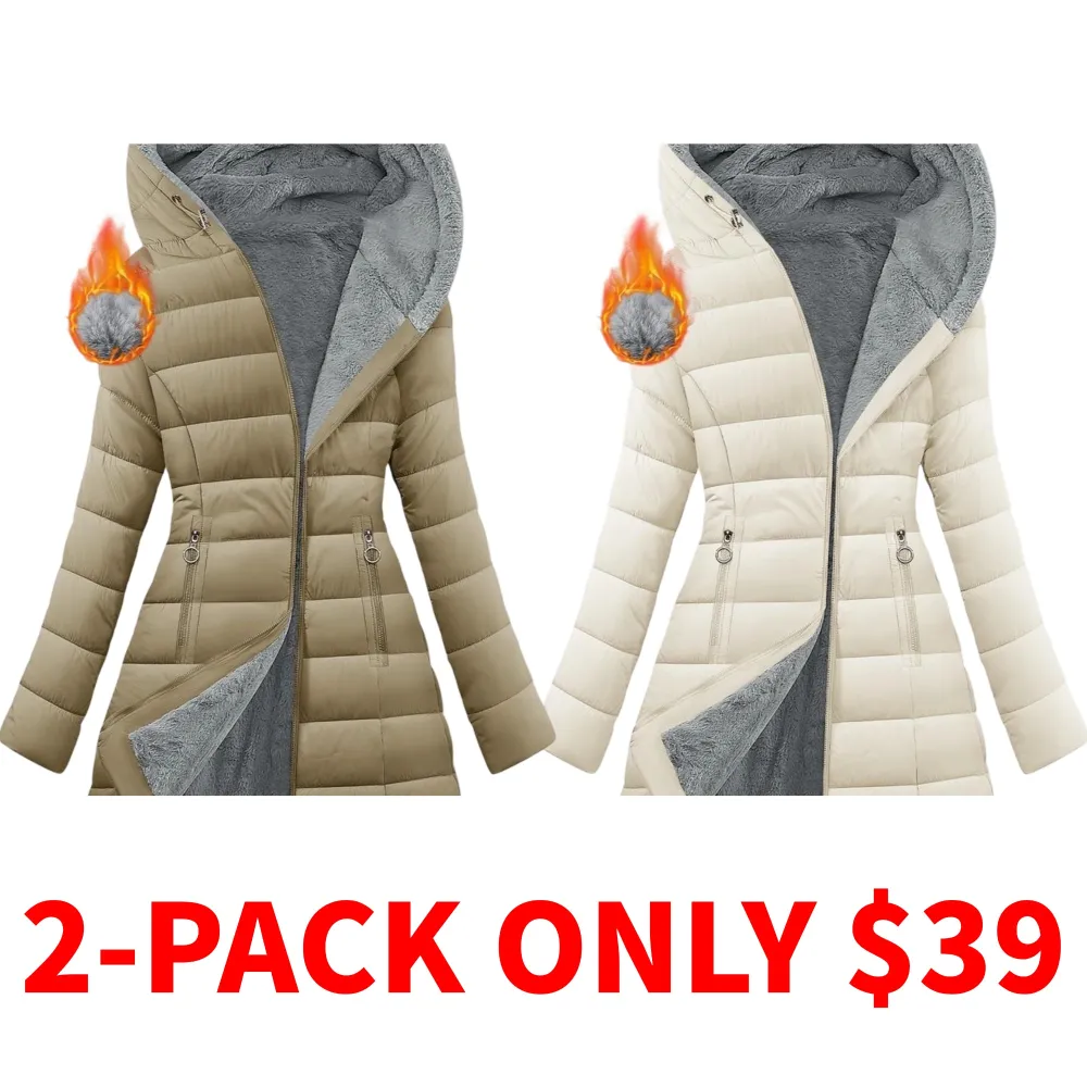 Women's winter windproof and warm slim-fit down jacket