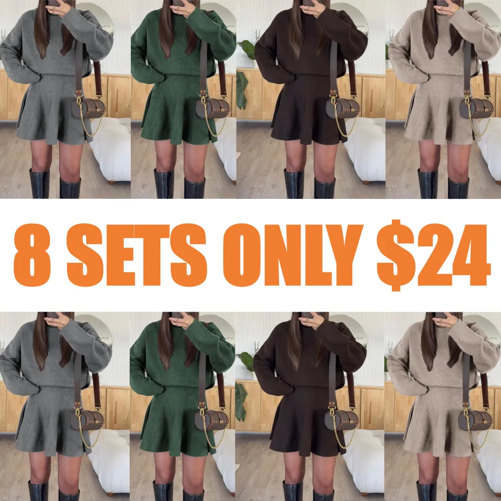 Women's Casual Half-High Neck Long Sleeve Knit Dress