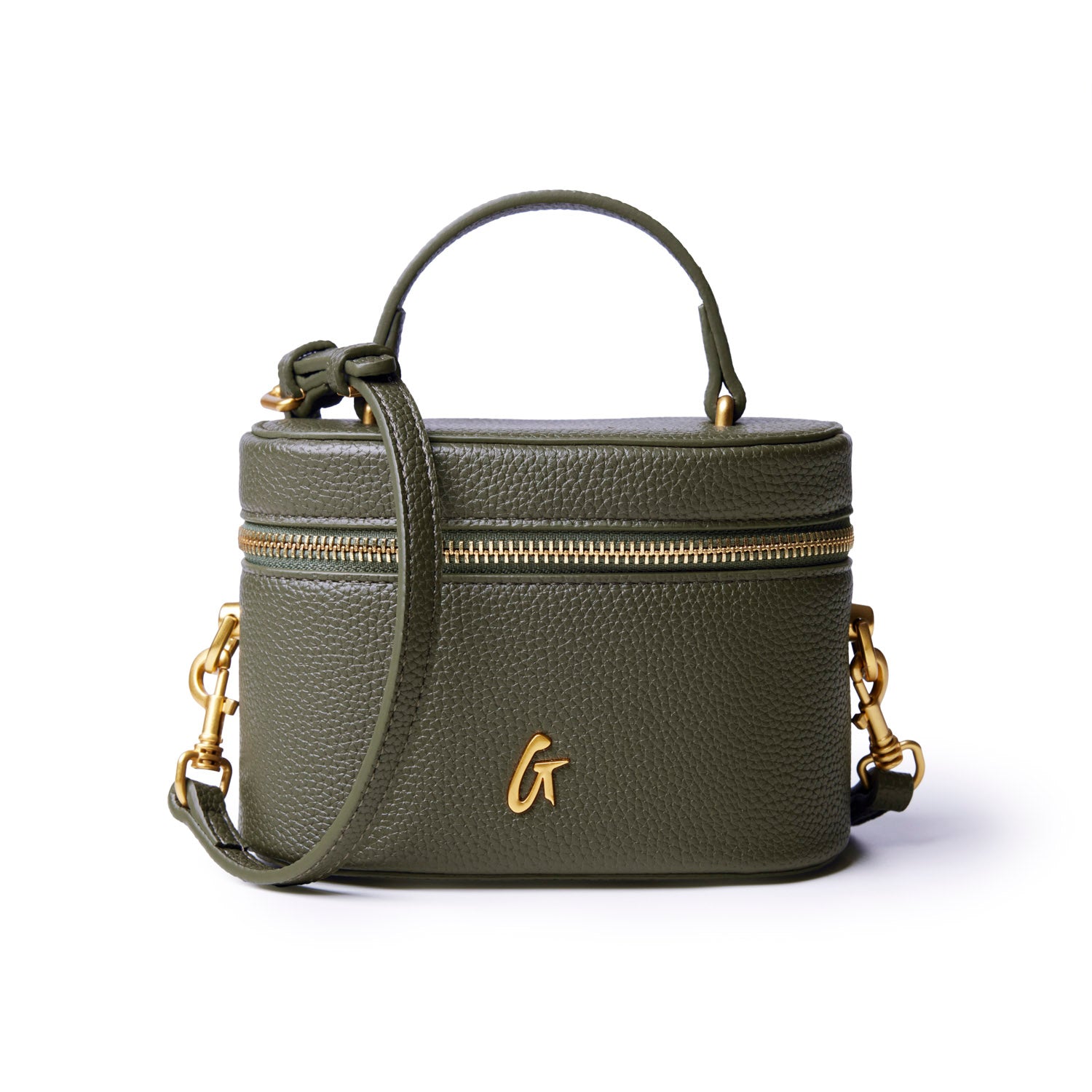 MINI PEBBLE VANITY BAG - OLIVE GREEN