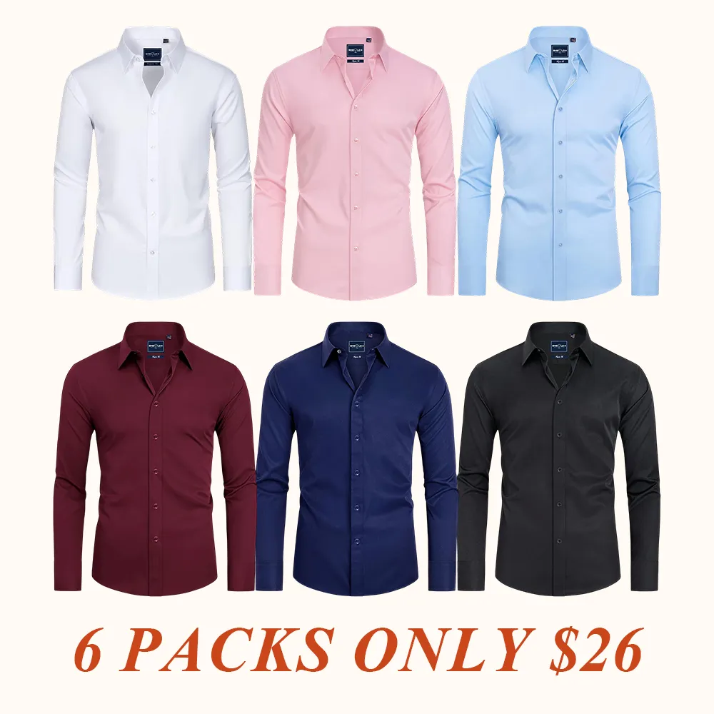 Stain Sheild Dress Shirts for Men Slim Fit Mens Dress Shirts Long Sleeve Button Down Shirt Men Shirts