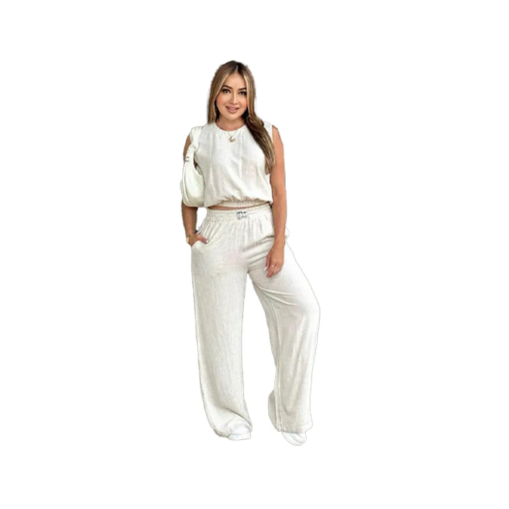 Women's Solid Color Tank Top & Wide Leg Pants Set (Just $3 Each!)