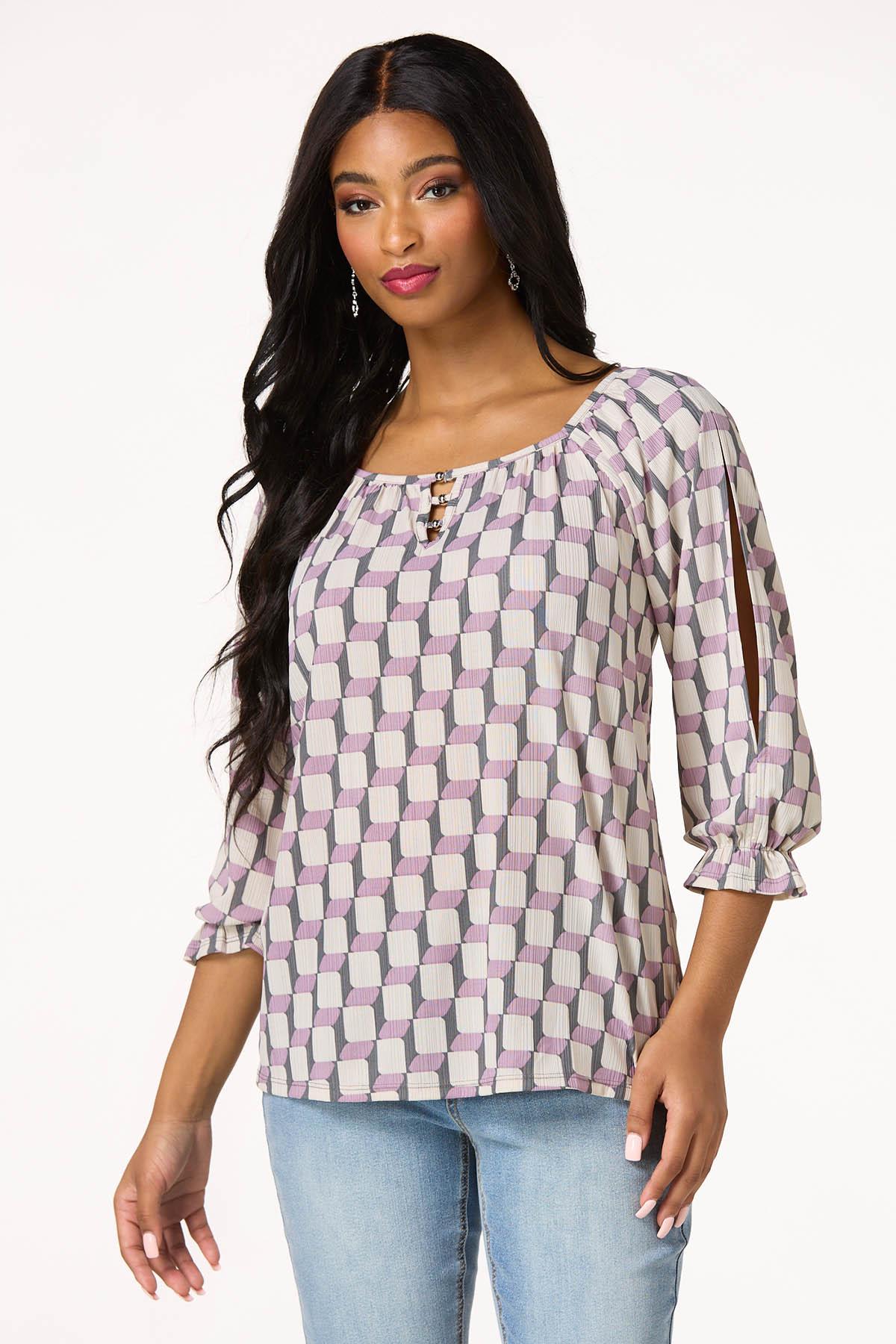 Geo Cut Sleeve Top
