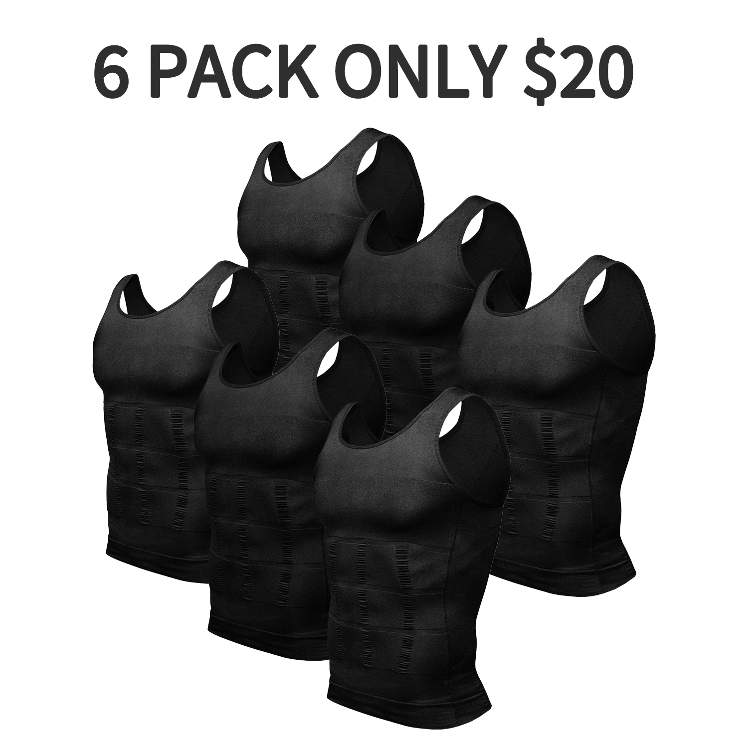 Men Compression Shirt Body Shapewear Base Layer Tummy Shaper Vest Tank Top