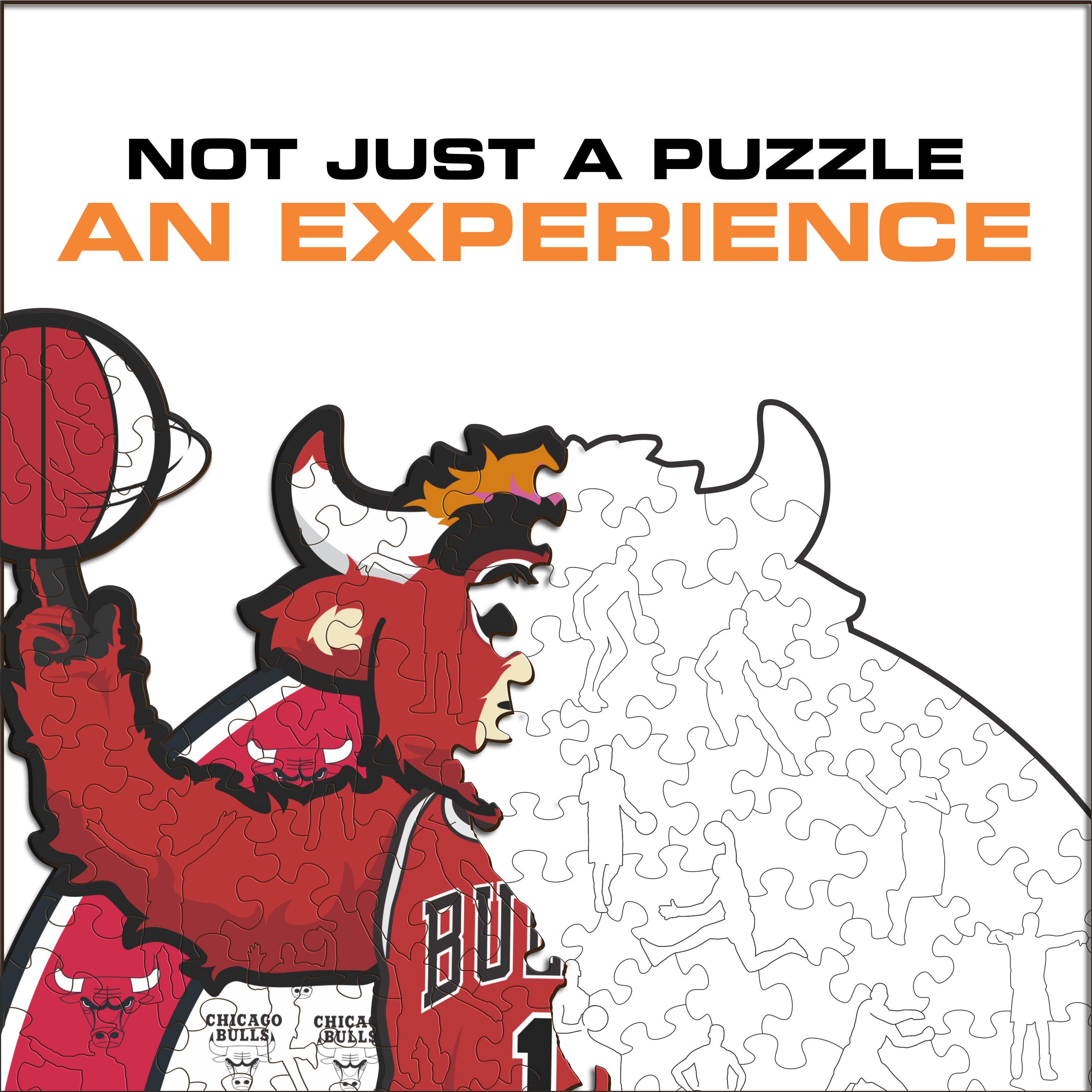 Chicago Bulls™ Mascot - Wooden Puzzle