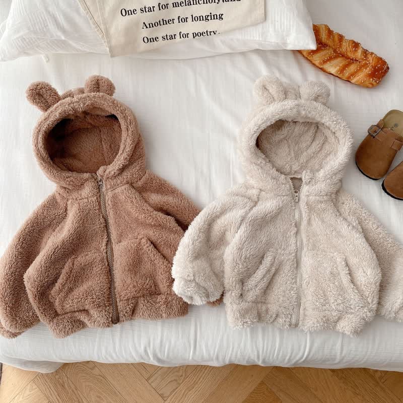 Baby Toddler Cute Plush Hooded Jacket