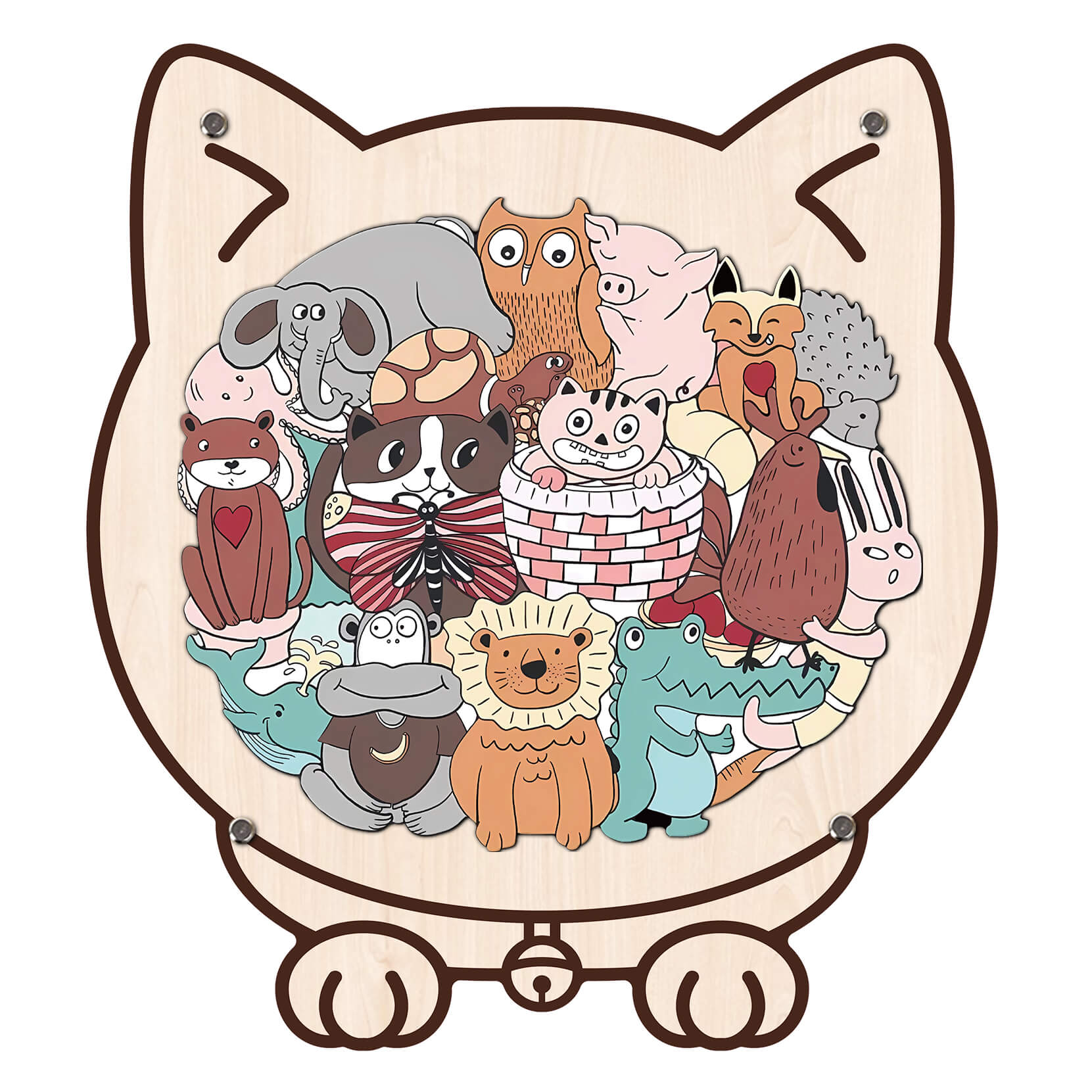 Cute Animal Shaped Wooden Puzzle for Baby