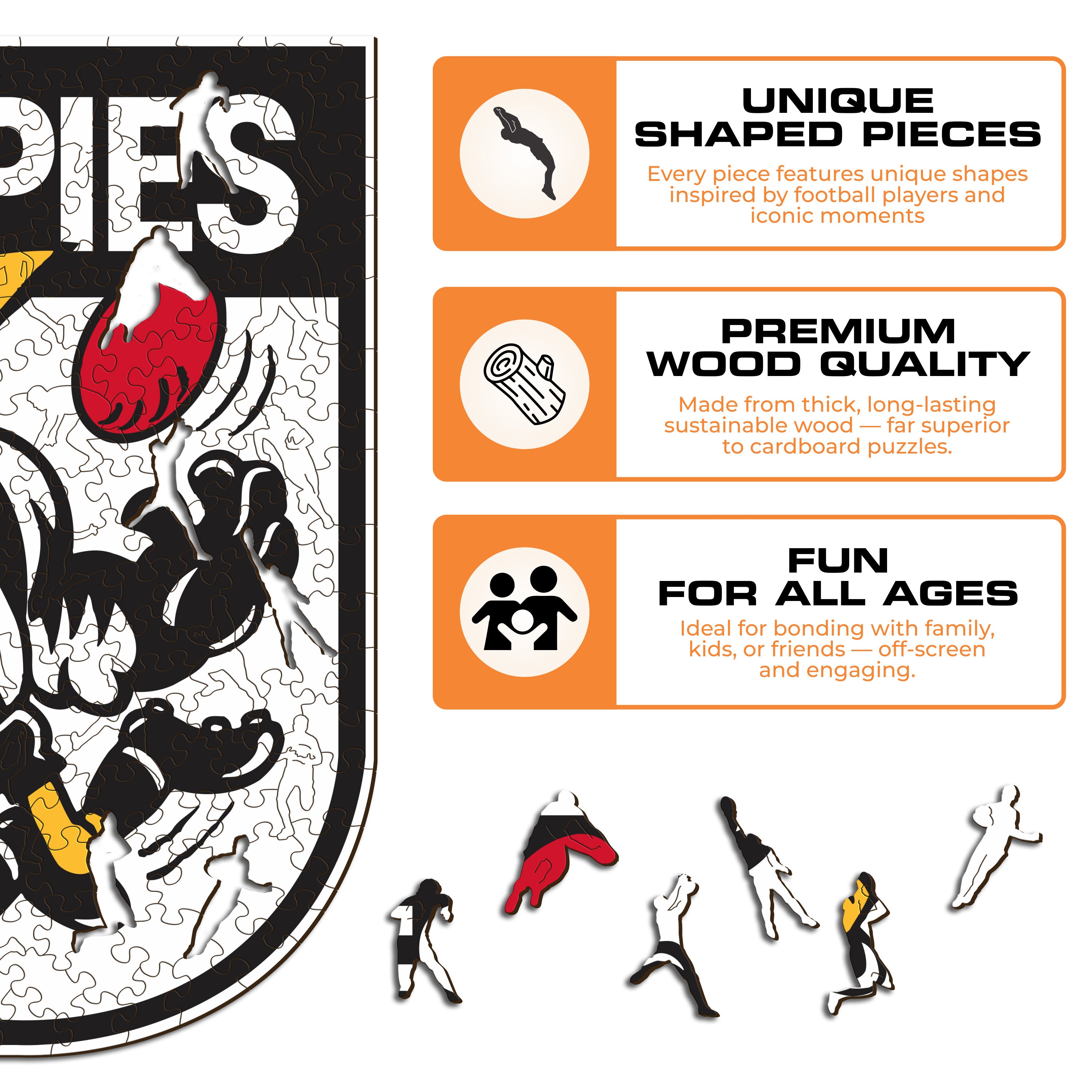 Collingwood FC Retro Mascot - Wooden Puzzle