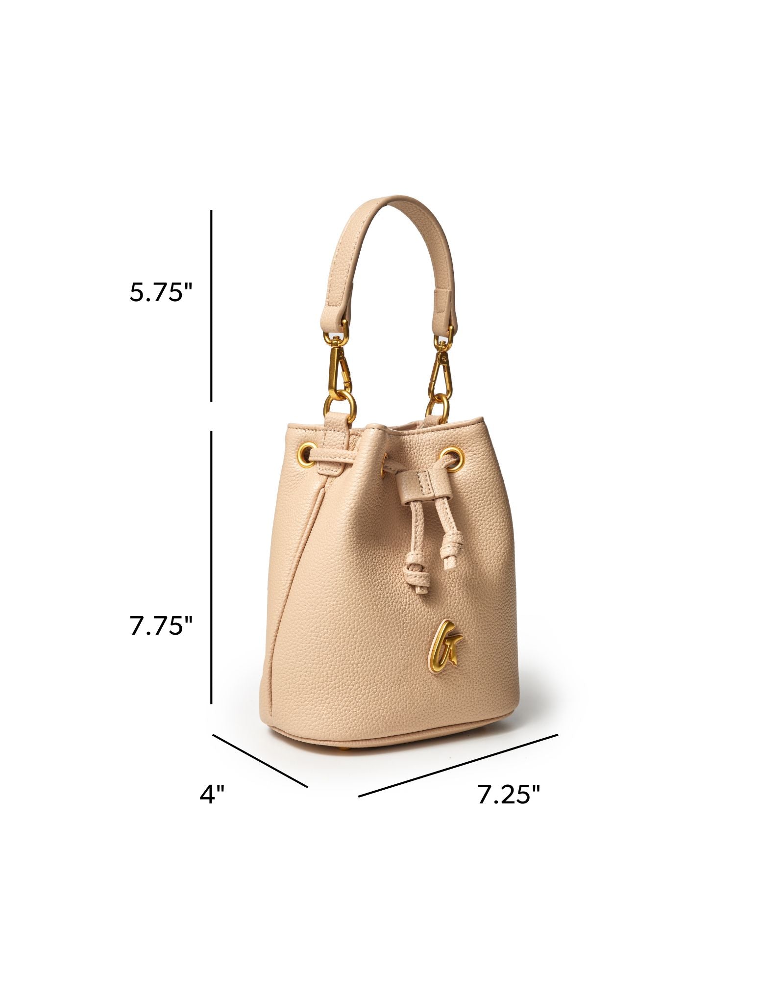 MINI PEBBLE BUCKET BAG - NUDE