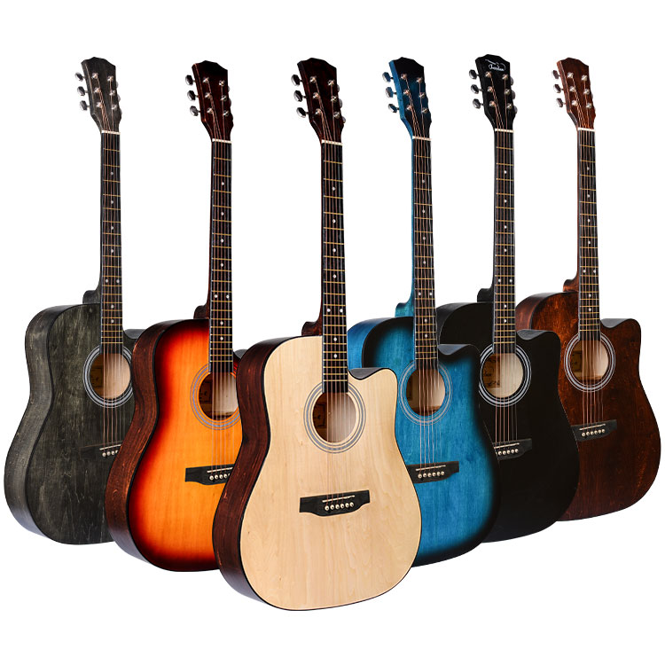 Colorful 41 Inch Musical Instrument Acoustic Wood Guitar