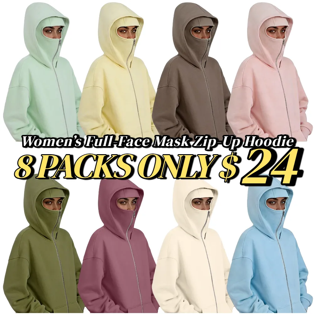 Women’s Balaclava Full-Face Mask Zip-Up Hoodie