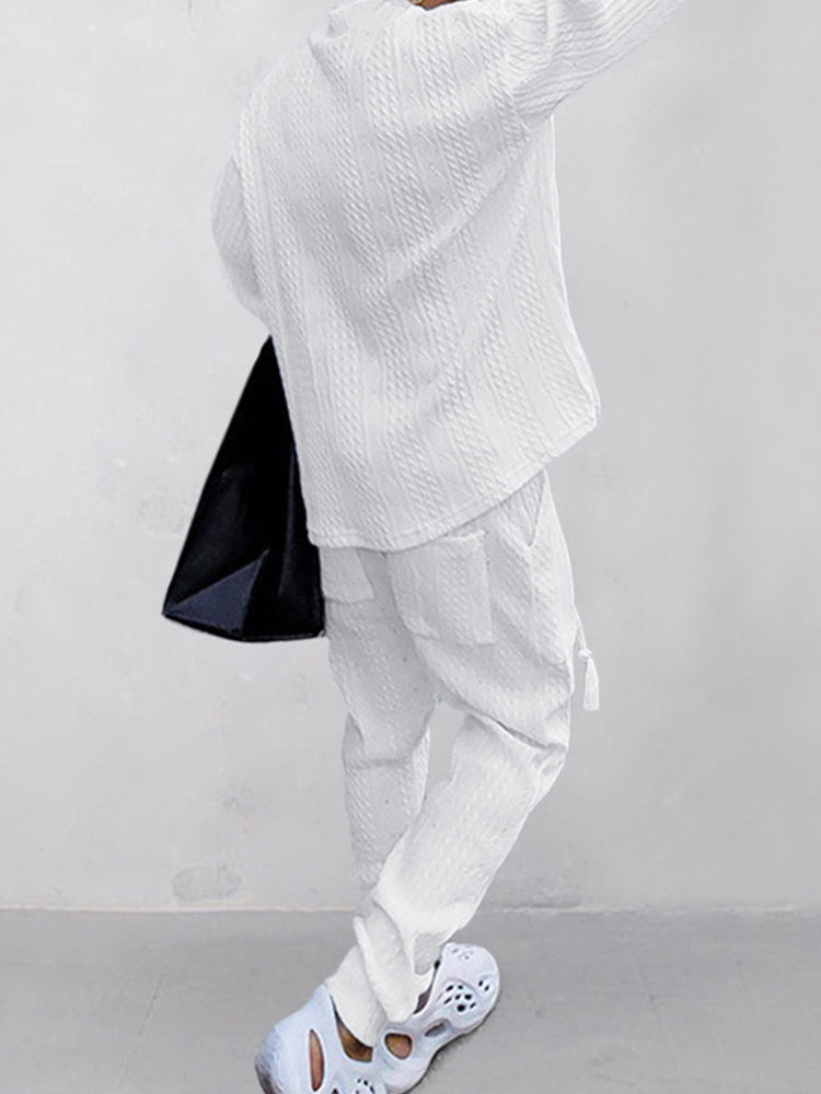 Man's Athleisure Cable Jacquard Set