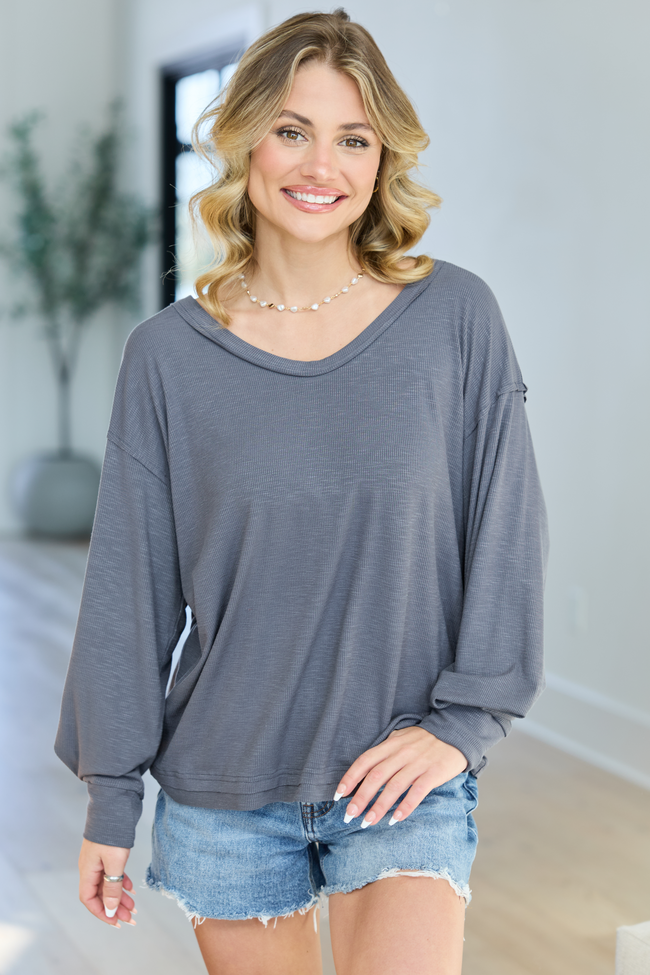 Kendall Grey Scoop Neck Tunic