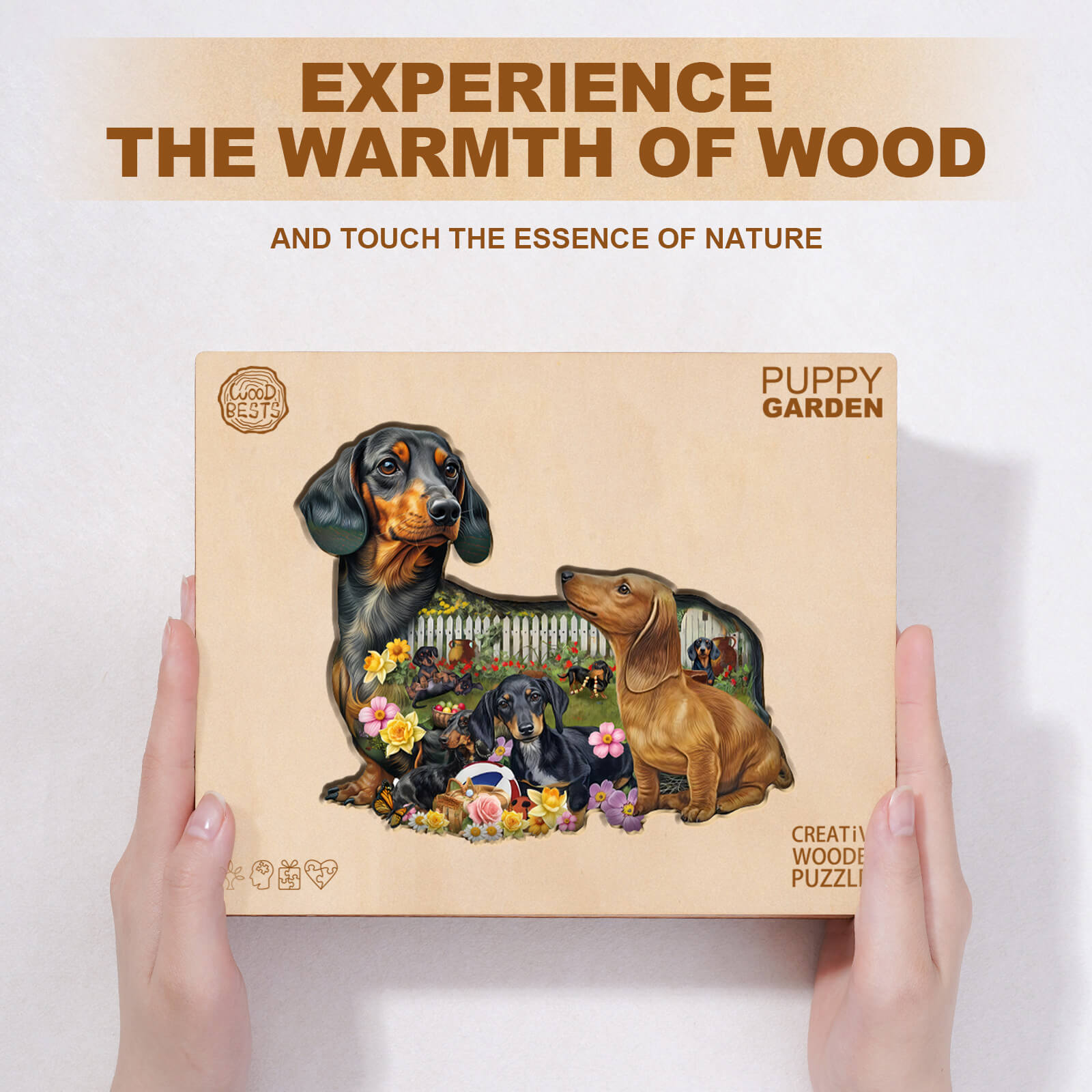 Puppy Garden Wooden Jigsaw Puzzle