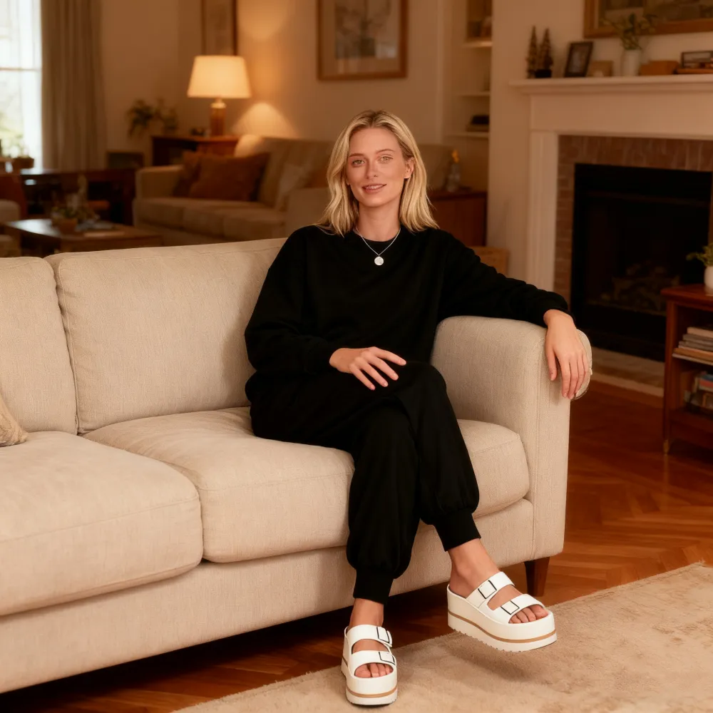 Women's Long Sleeve Knit Loungewear Jogger Set