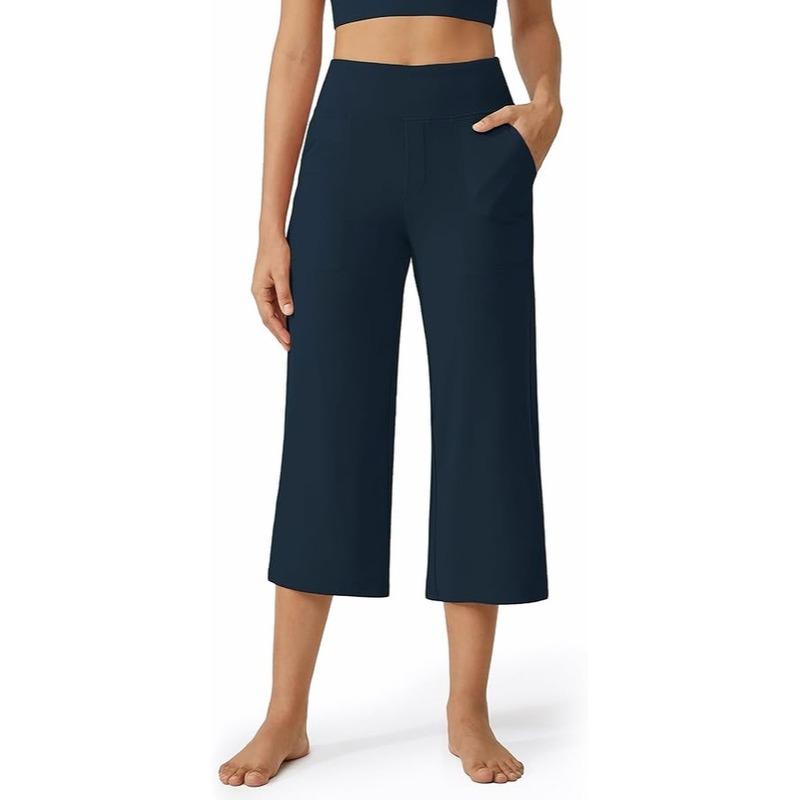 Mother's Day Sale💕Capri Pants for Women Wide Leg Yoga Dress Cropped Pants