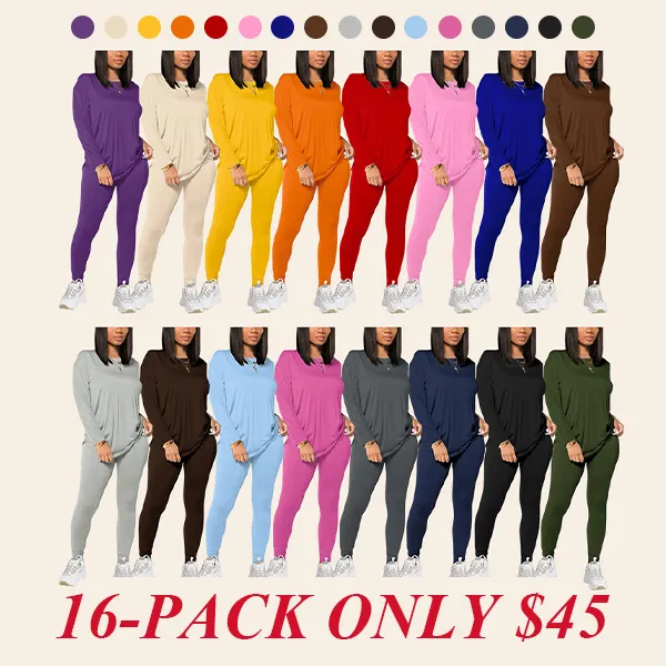 Women's Solid Drop Shoulder Tee & Elastic Waist Skinny Pants Two-piece Set