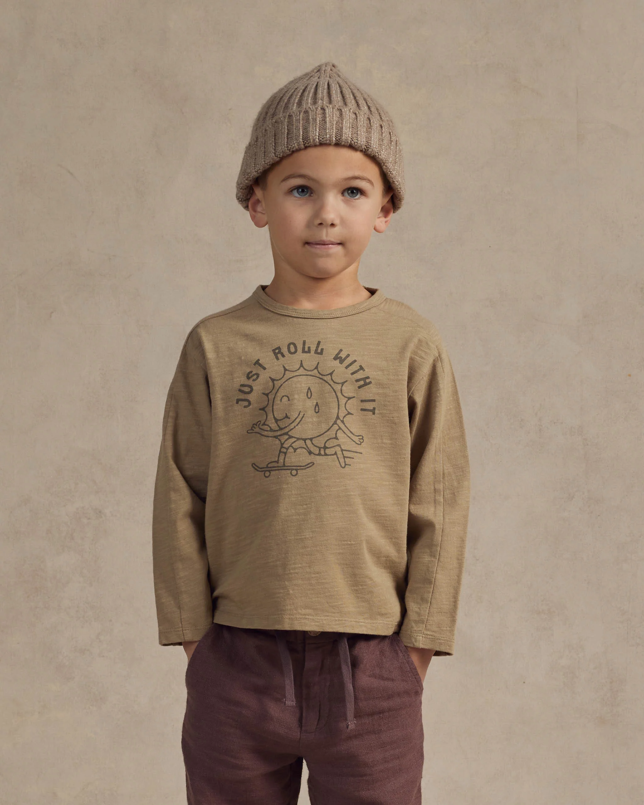 long sleeve paneled tee || just roll with it