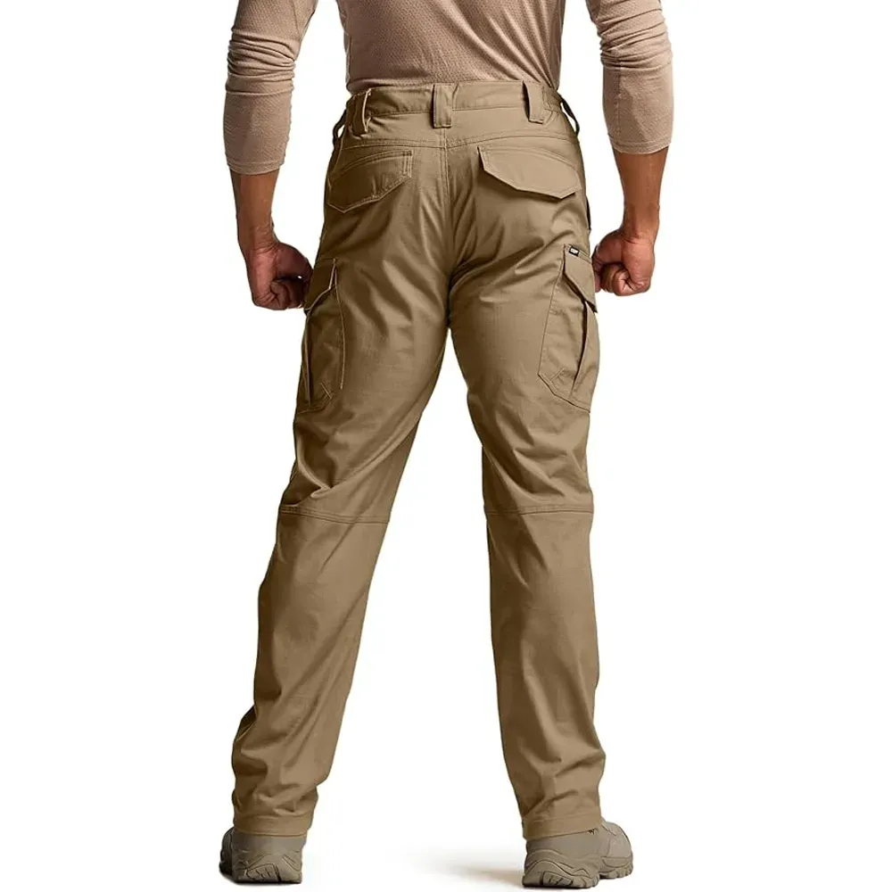 Men's Flex Stretch Tactical Pants, Water Resistant Ripstop Cargo Pants