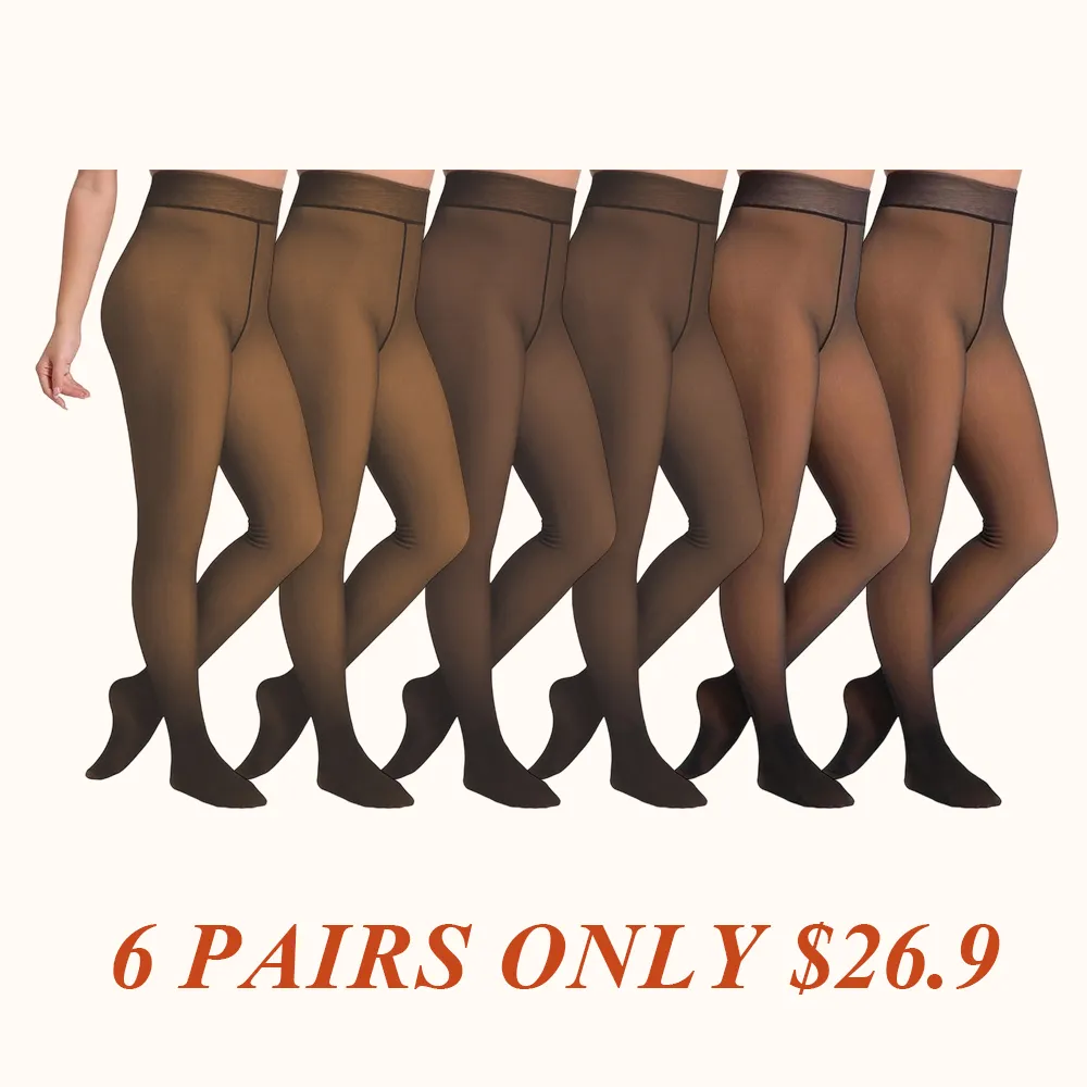 Fleece Lined Tights Sheer Women