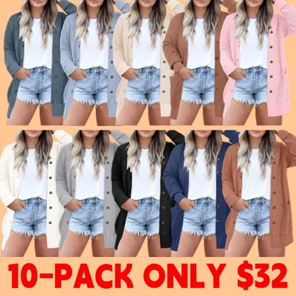 Women's plus size casual long sleeve cardigan