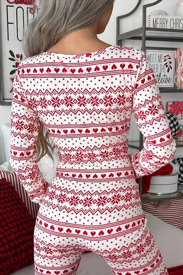 Christmas Red Striped Women's Trousers And Pajamas 2-Piece Home Wear Set