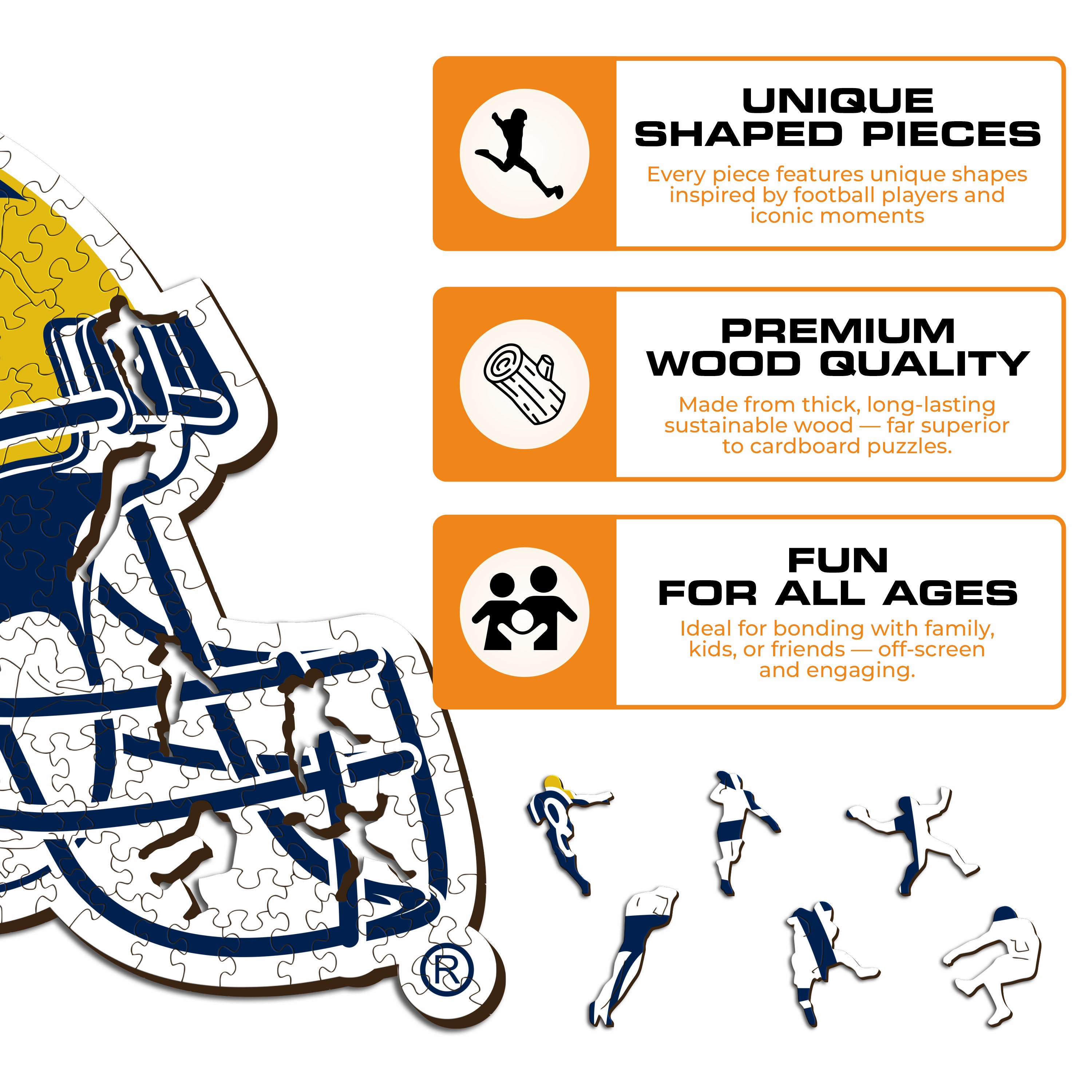 University of Michigan Helmet - Wooden Puzzle