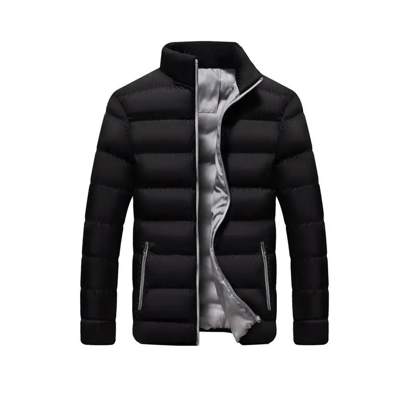 Autumn Winter Thickened Sports Cotton Jacket Men Stand Collar Cardigan Outdoor Cotton Coat
