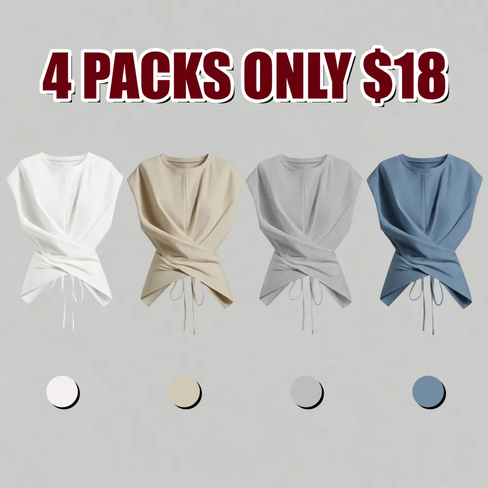 Women's Knitted Round Neck Drop Shoulder Sleeve T-Shirt