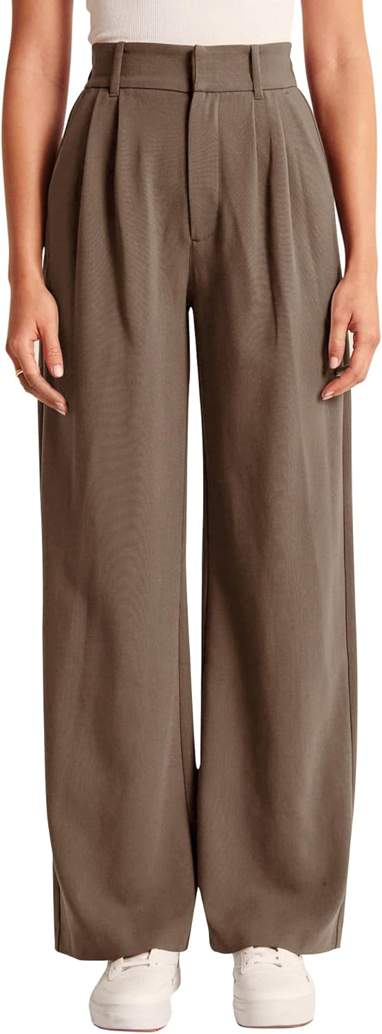 High-Waisted Work Pants for Women – Business Casual Office Trousers with Pockets